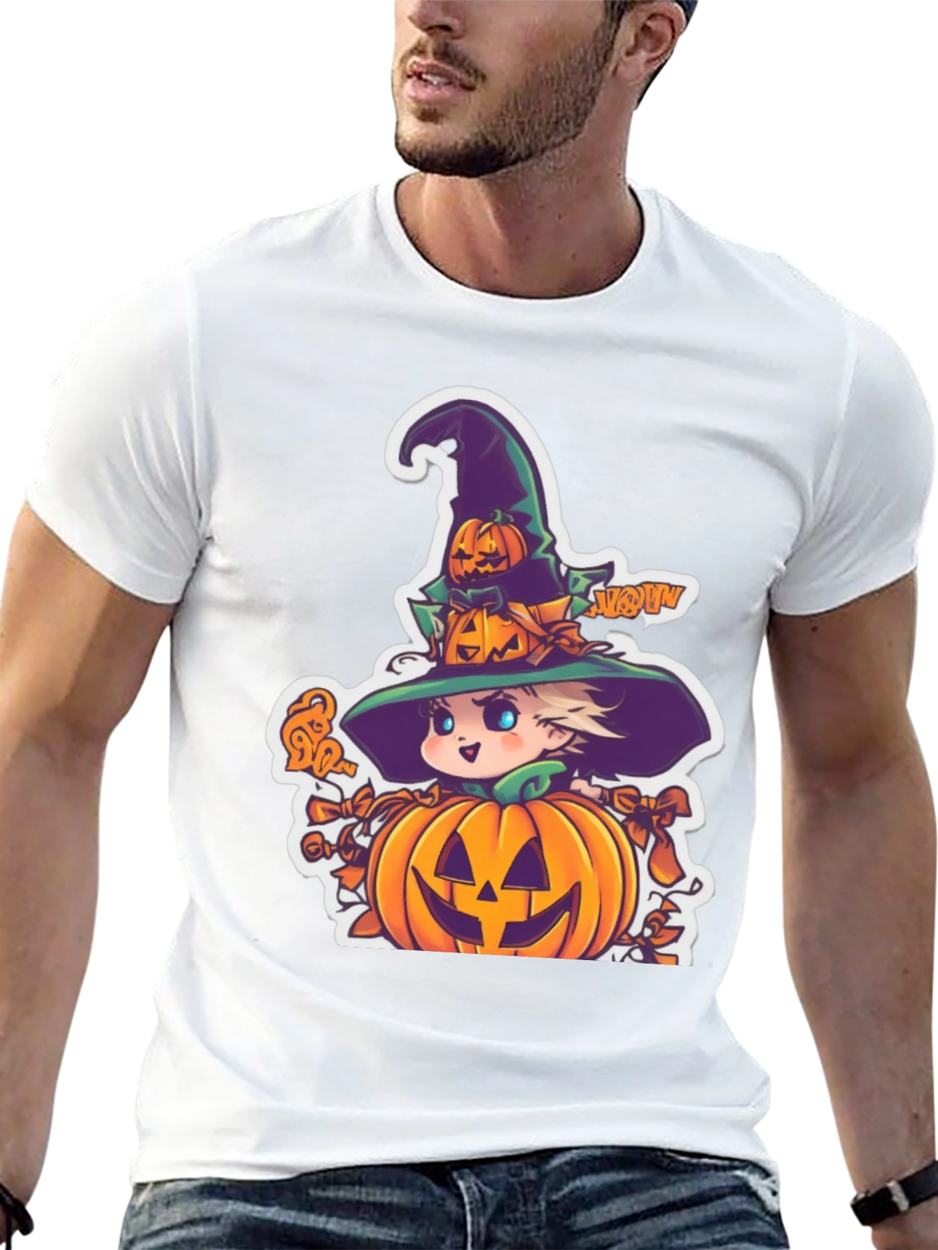 Halloween Witch Pumpkin Graphic Tee