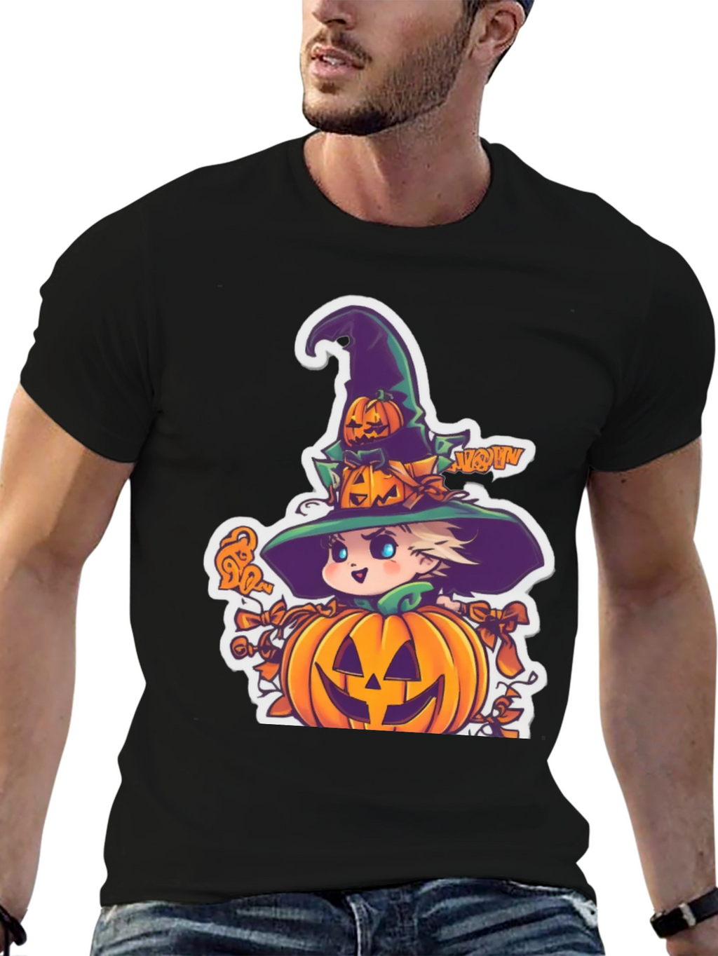 Halloween Witch Pumpkin Graphic Tee
