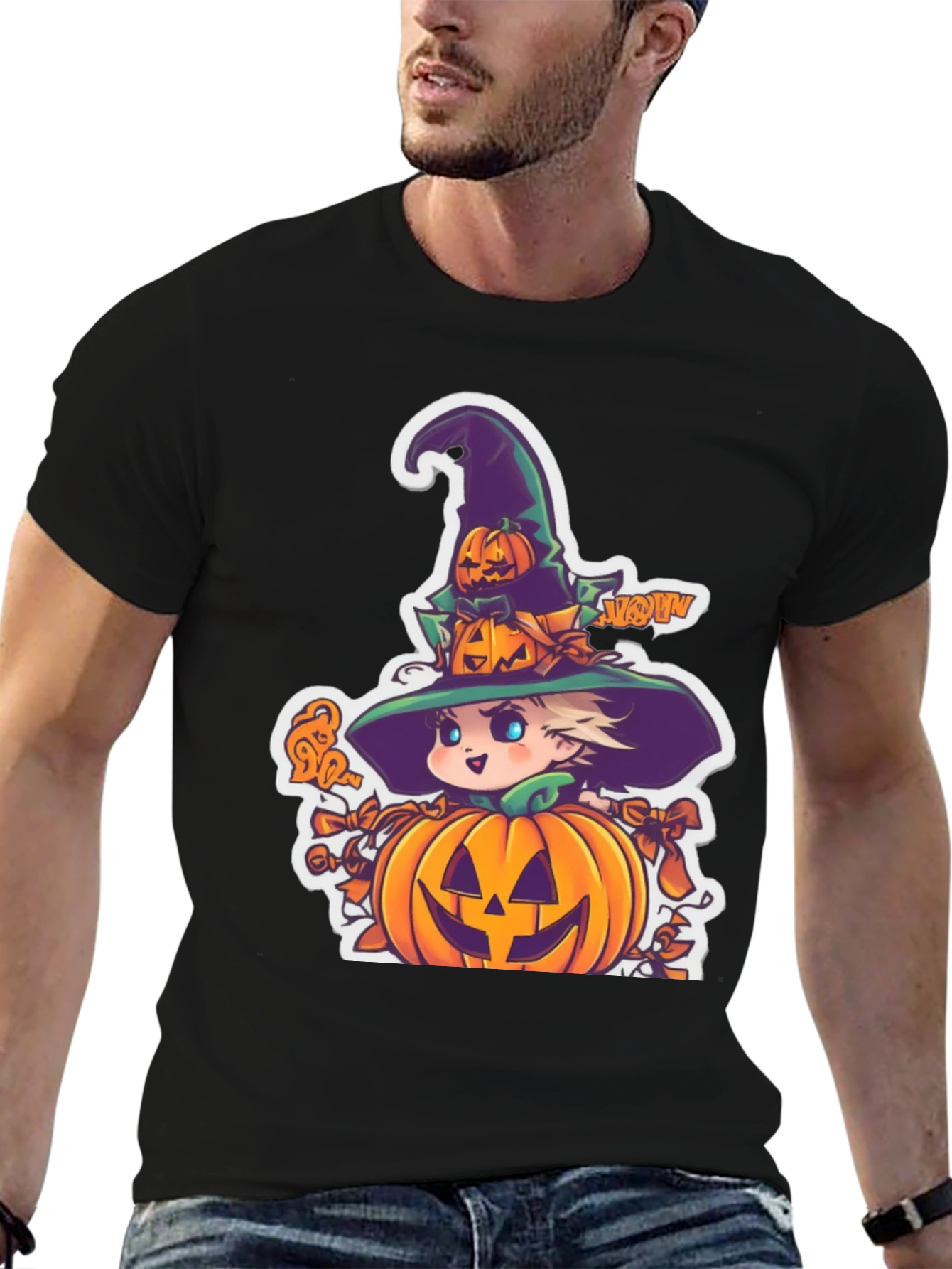 Halloween Witch Pumpkin Graphic Tee