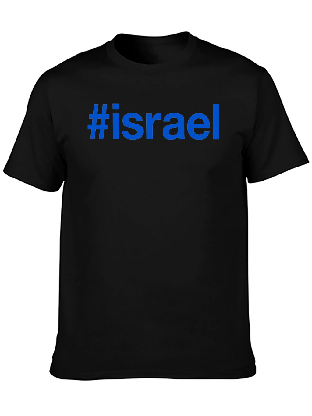 #Israel Graphic Tee - Black Cotton Blend T-Shirt