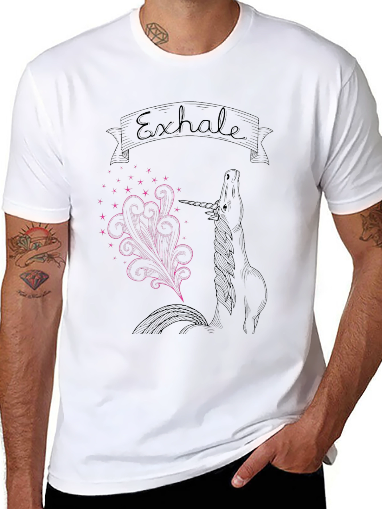 Exhale Unicorn Graphic T-Shirt - Relax & Dream