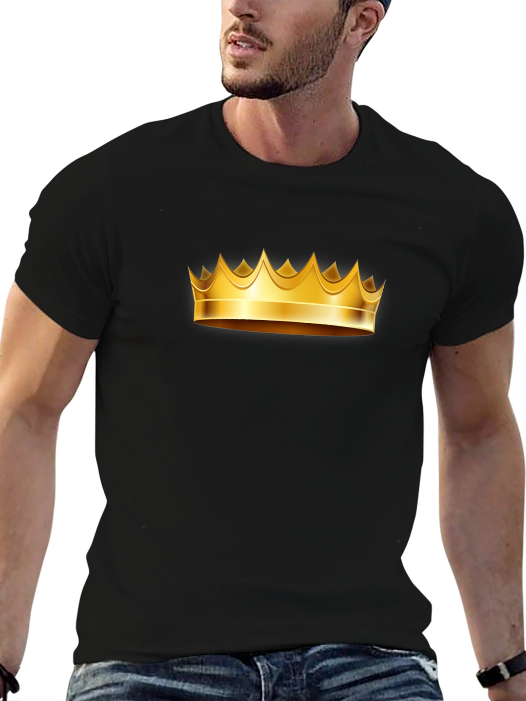 Golden Crown Graphic Tee - Black
