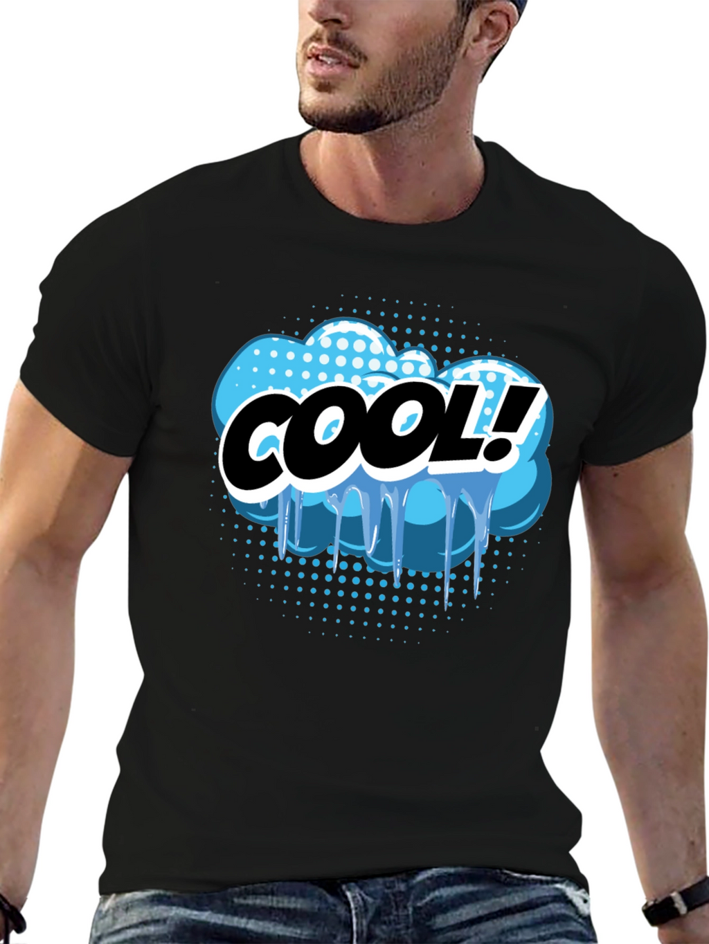 Cool Graphic Print Black T-Shirt
