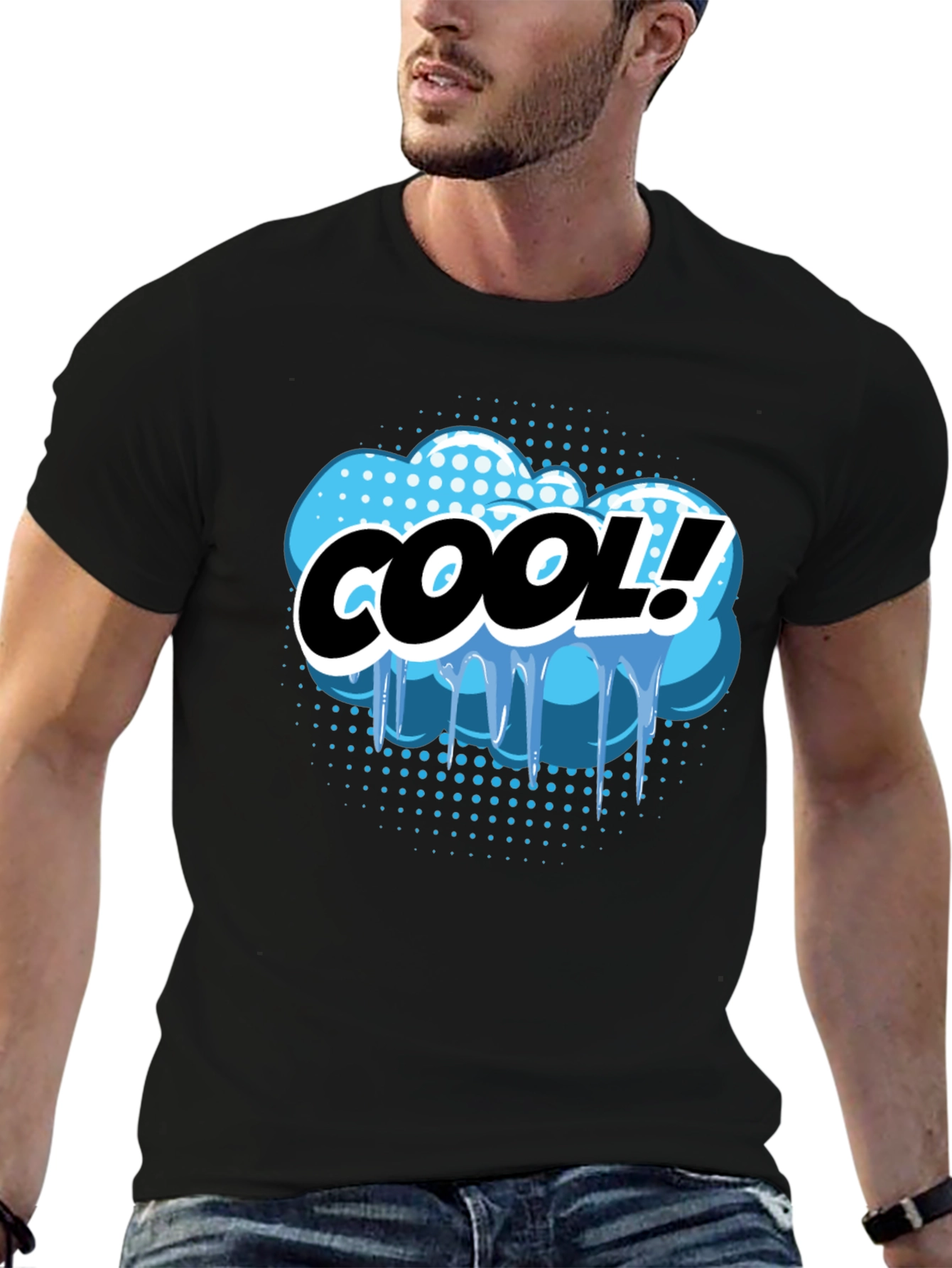 Cool Graphic Print Black T-Shirt