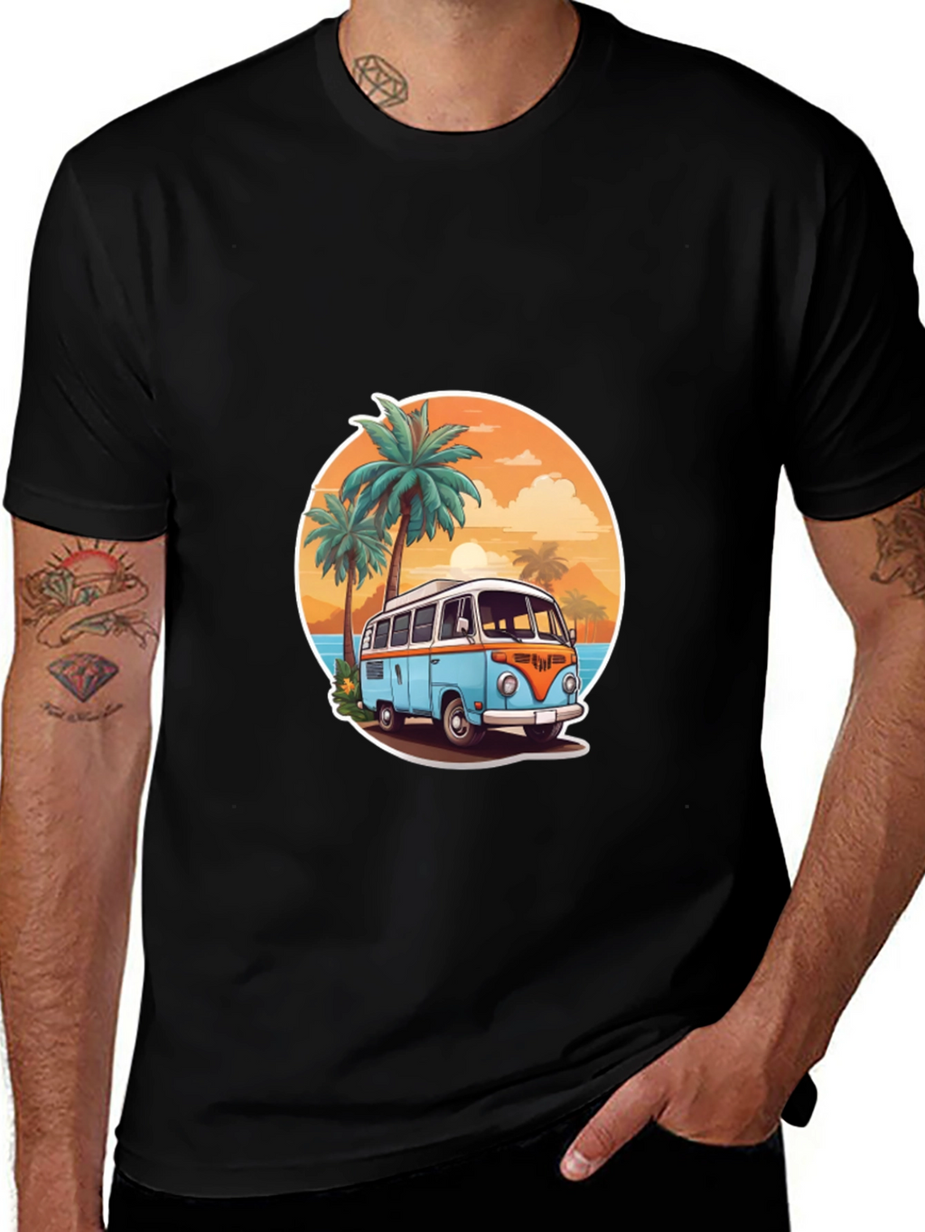 Retro Beach Van Graphic Tee - Summer Vibes T-Shirt