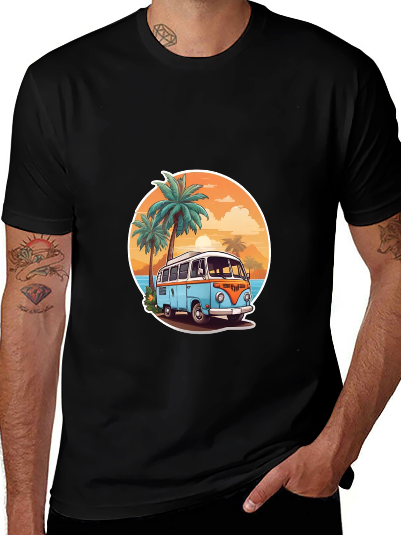 Retro Beach Van Graphic Tee - Summer Vibes T-Shirt