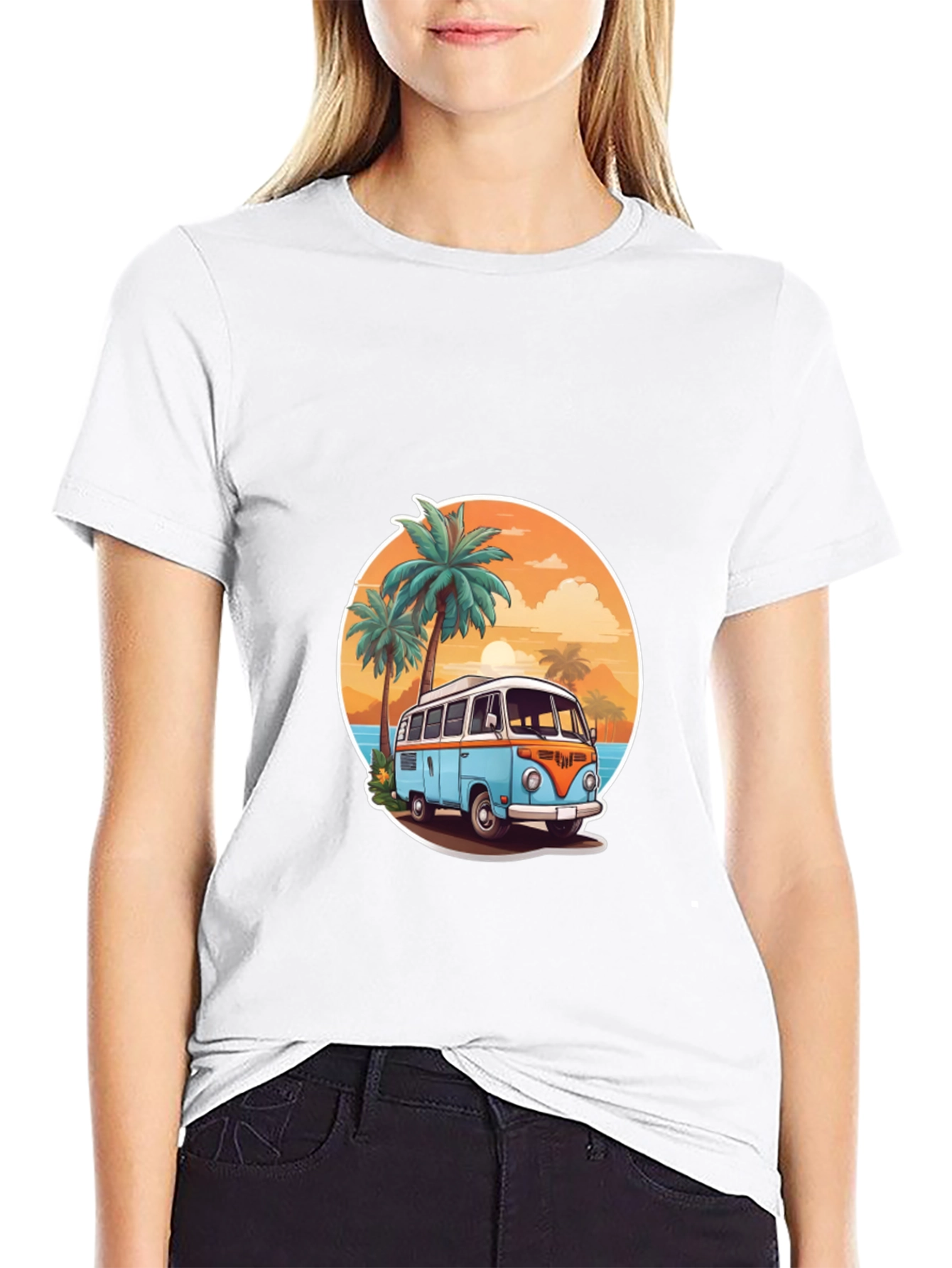 Retro Beach Van Graphic Tee - Summer Vibes T-Shirt