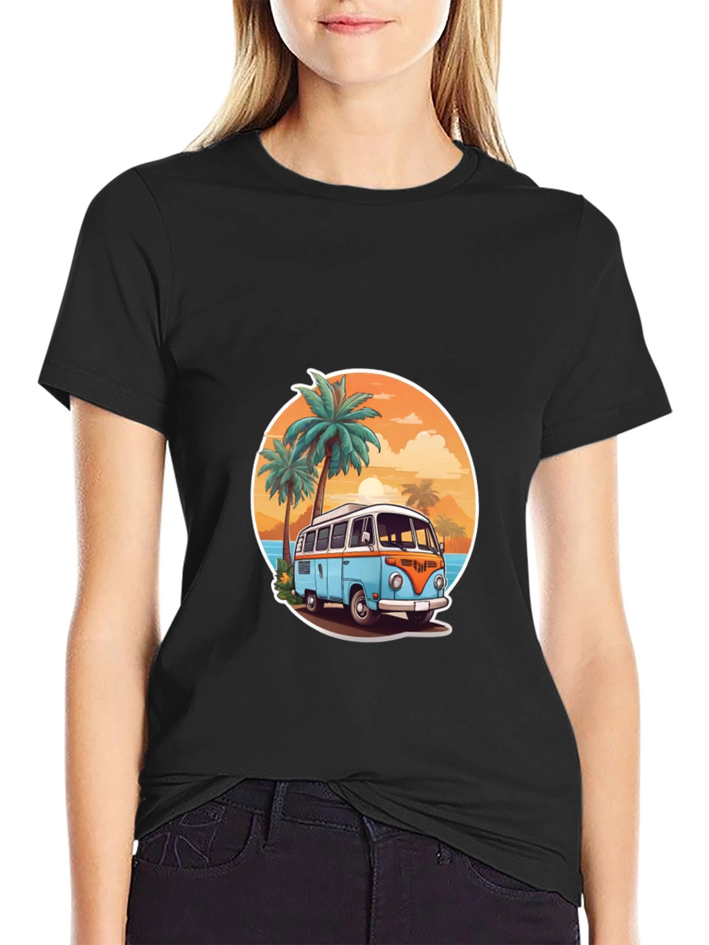 Retro Beach Van Graphic Tee - Summer Vibes T-Shirt