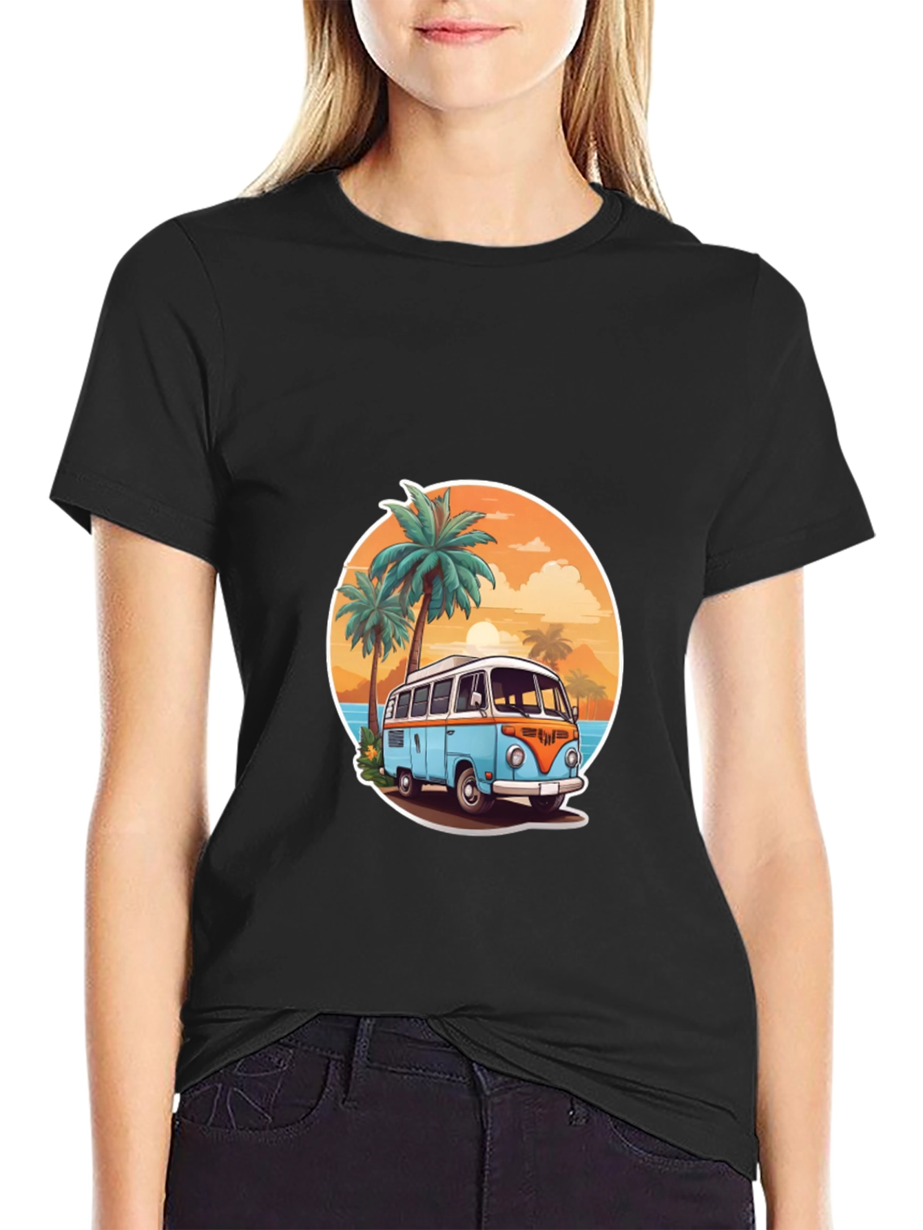 Retro Beach Van Graphic Tee - Summer Vibes T-Shirt