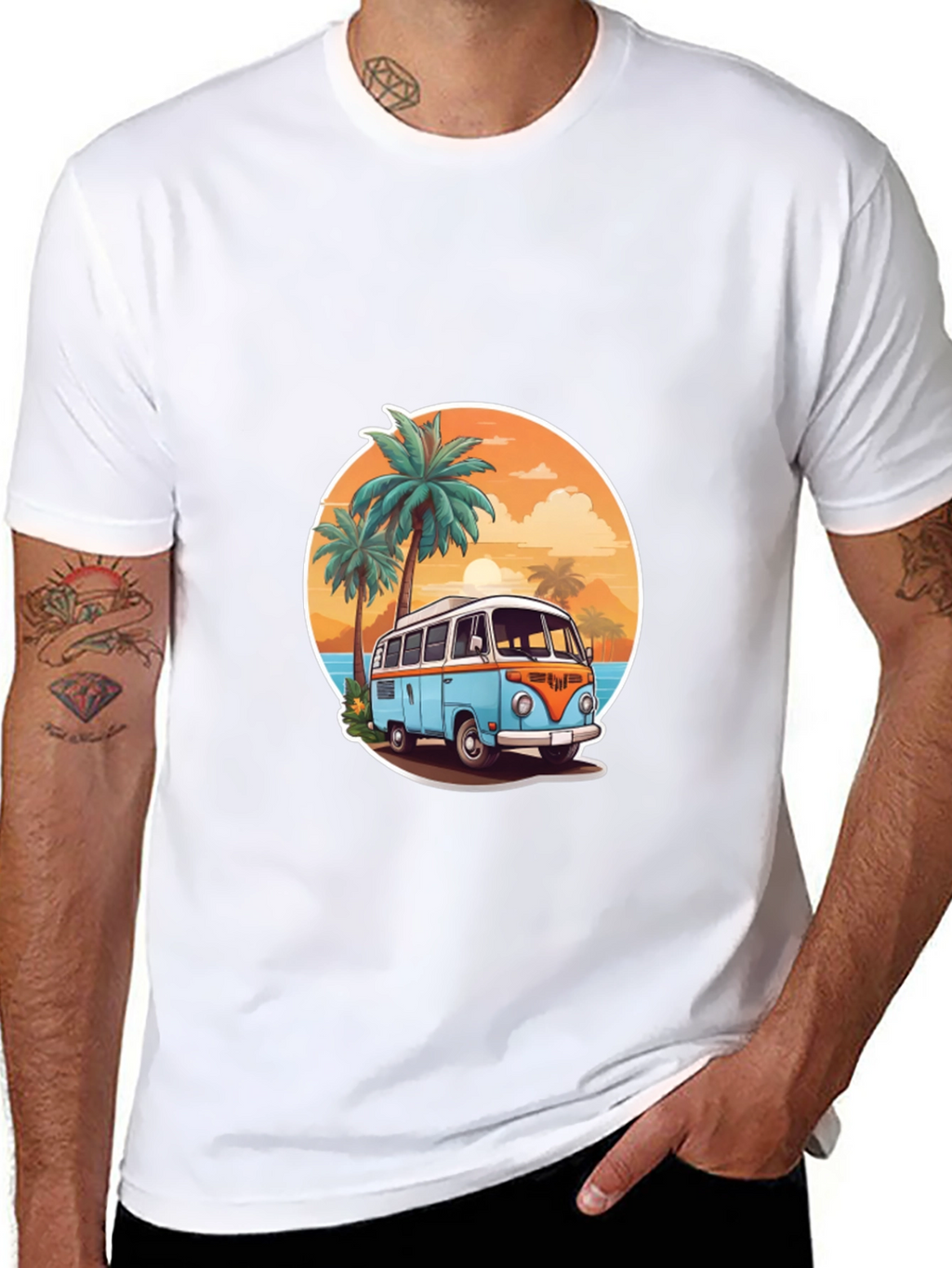 Retro Beach Van Graphic Tee - Summer Vibes T-Shirt