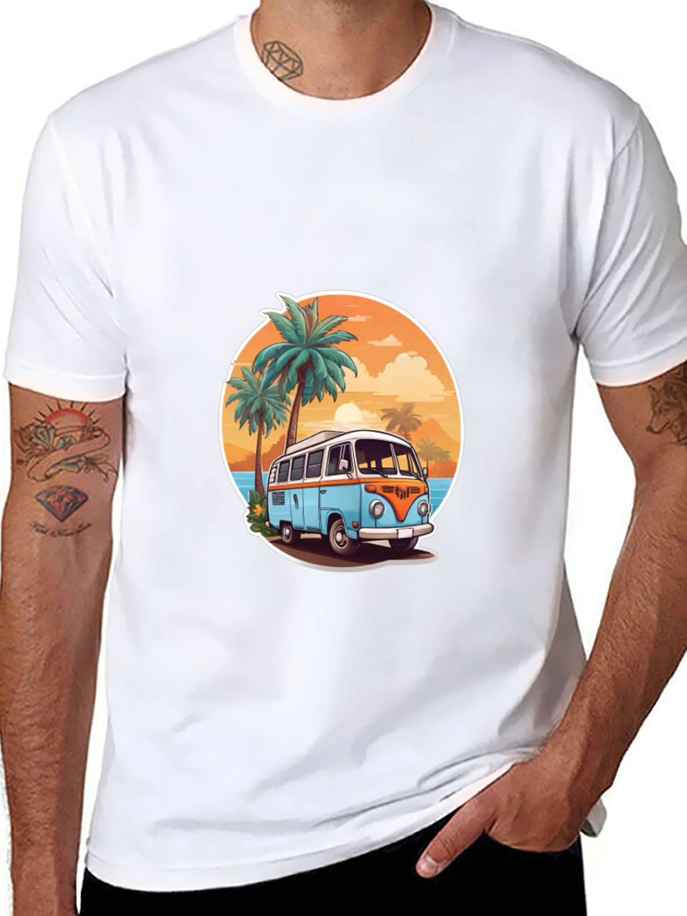 Retro Beach Van Graphic Tee - Summer Vibes T-Shirt