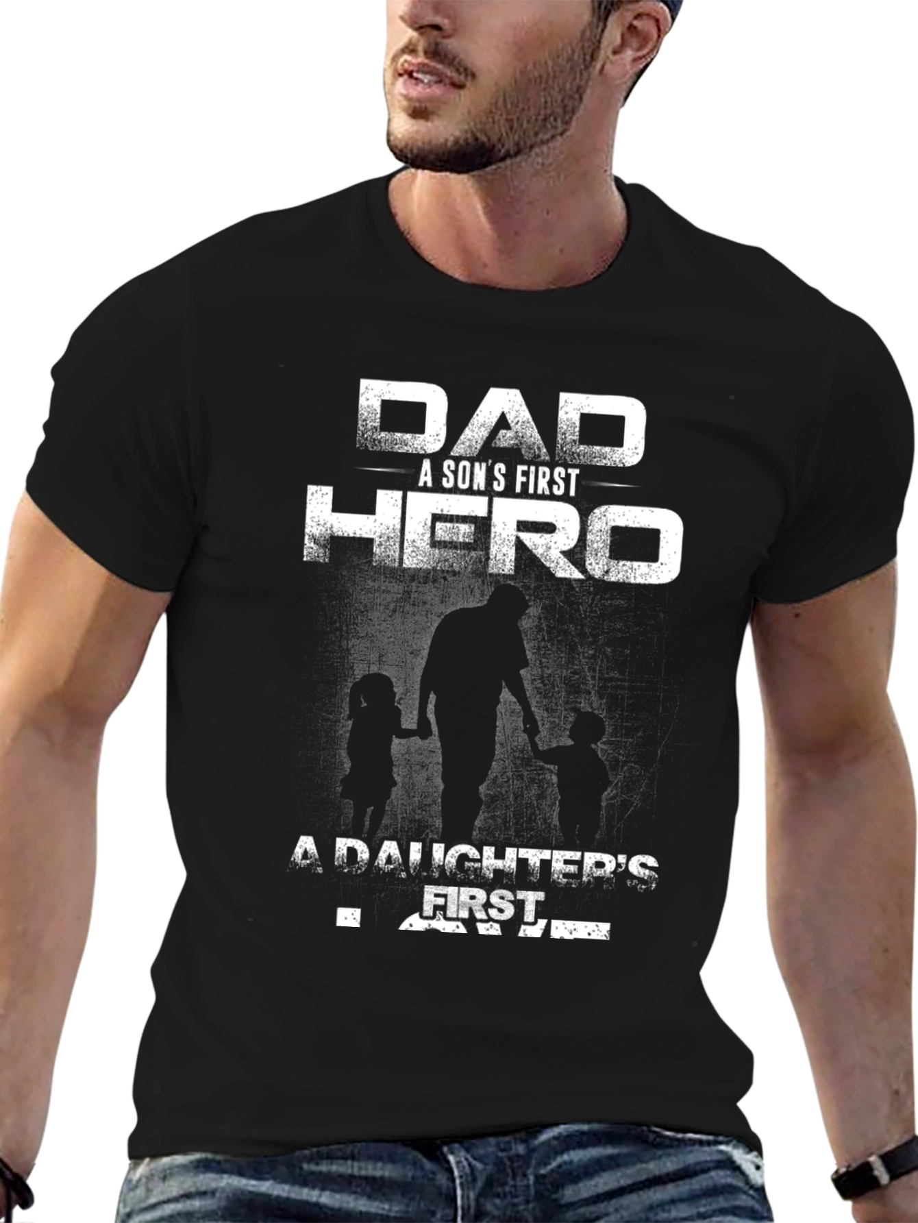 Dad A Sons First Hero T-Shirt Fathers Day Gift