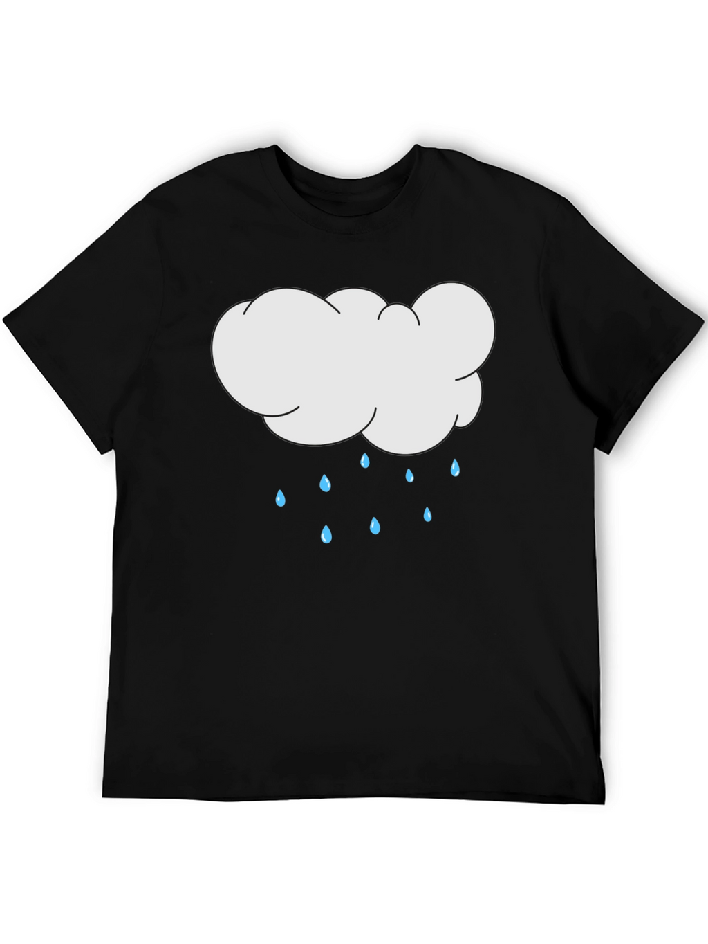Cloud Rain Graphic Black T-Shirt
