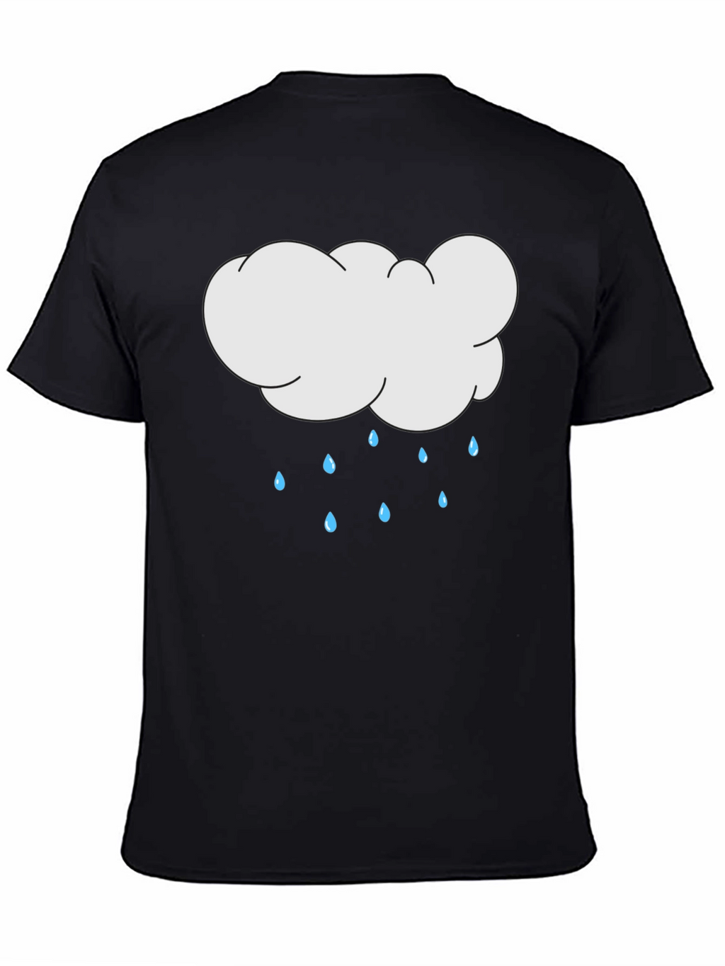 Cloud Rain Graphic Black T-Shirt