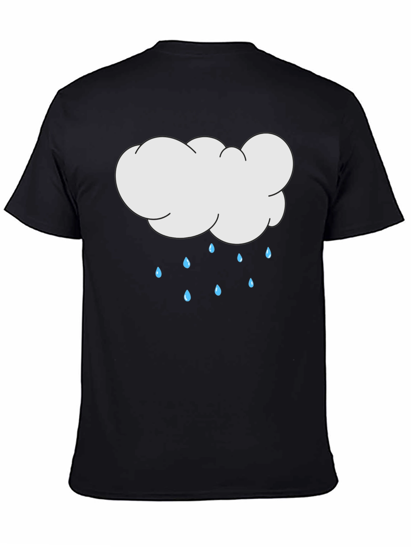 Cloud Rain Graphic Black T-Shirt