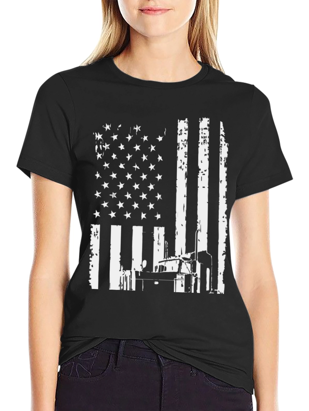 American Flag Trucker T-Shirt