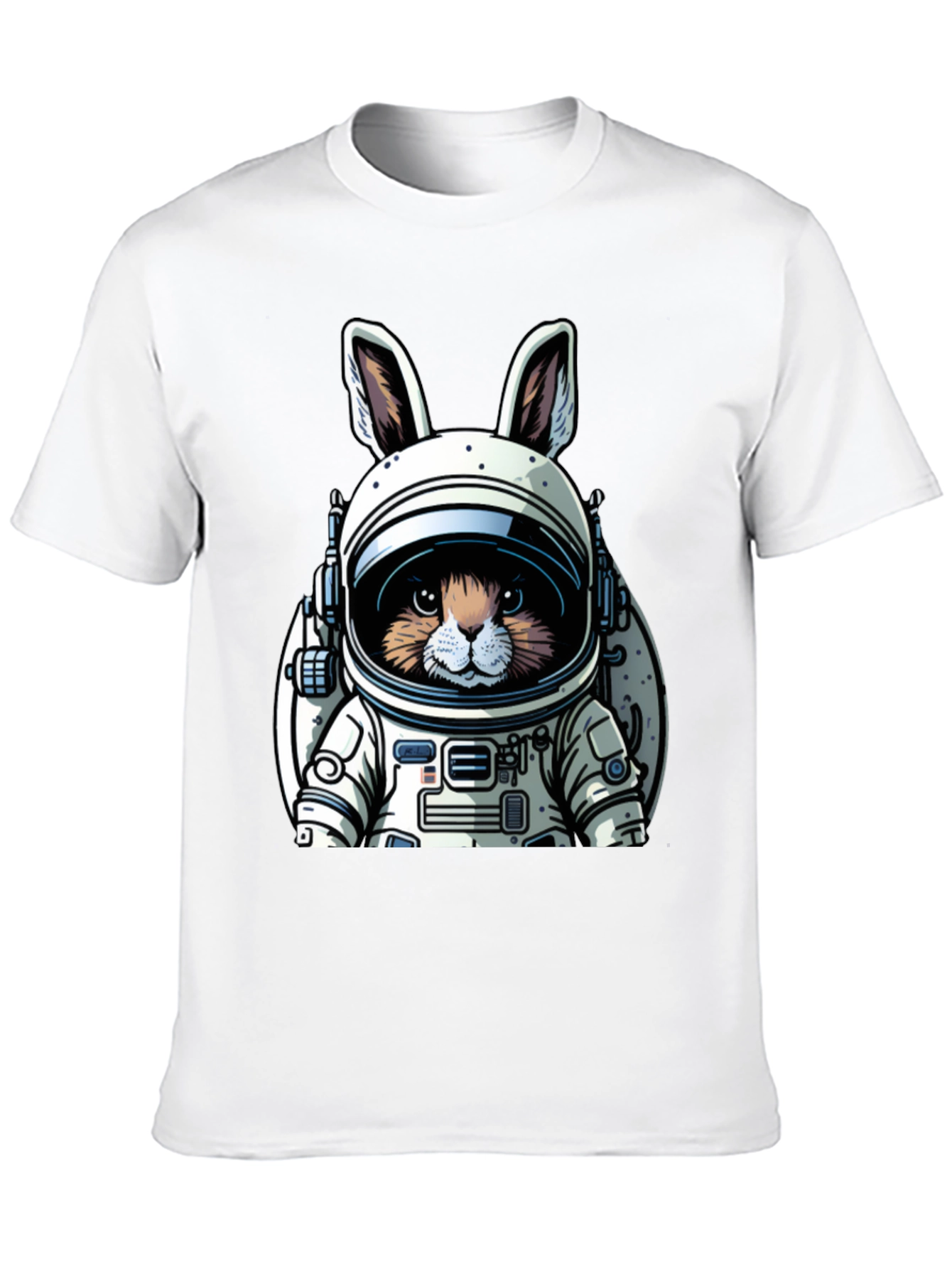 Astronaut Bunny Black T-Shirt