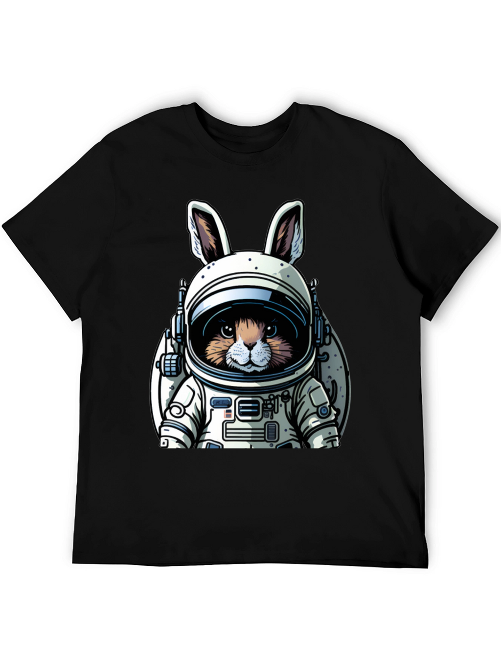 Astronaut Bunny Black T-Shirt