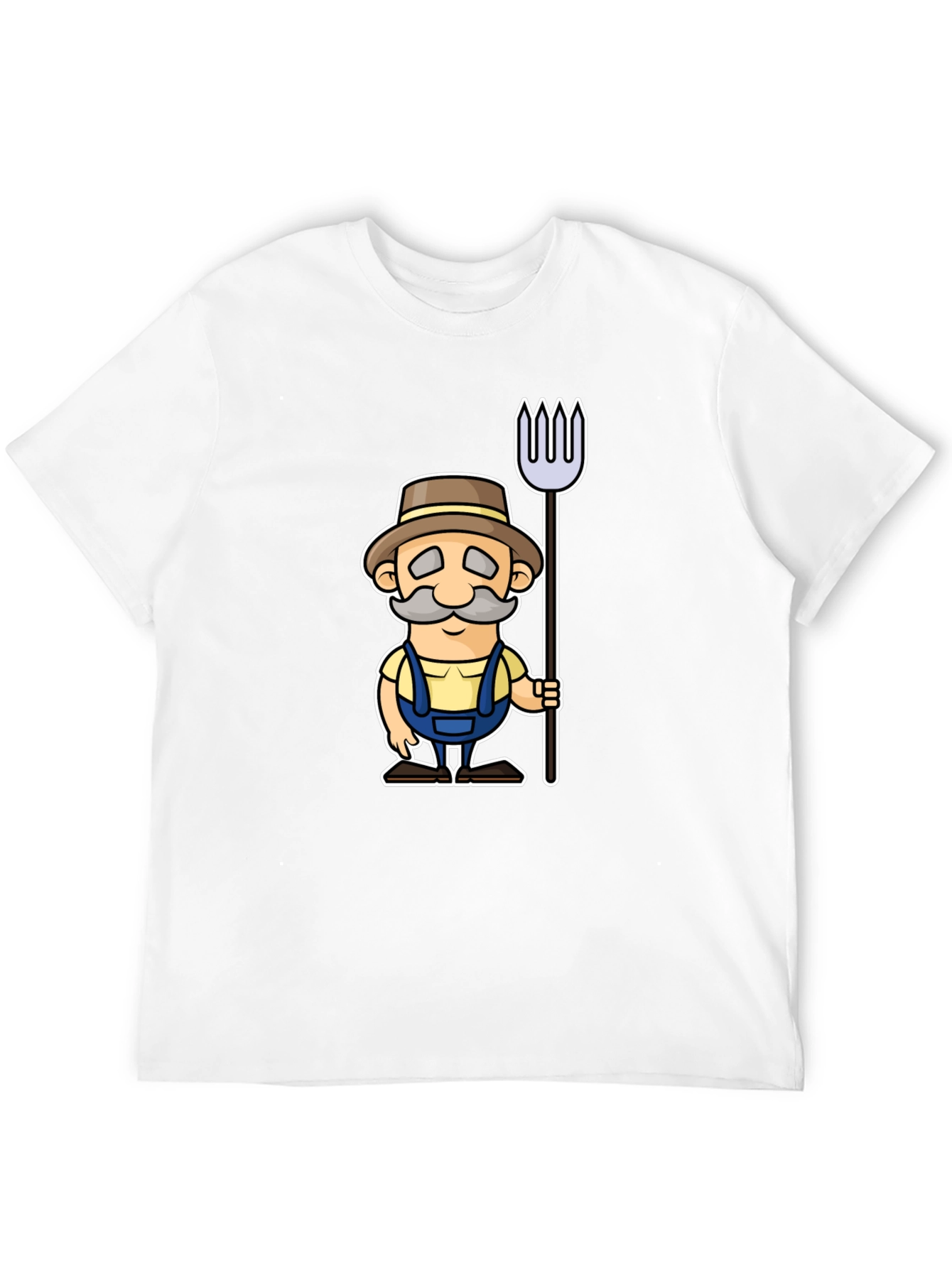 Cartoon Farmer Graphic Black T-Shirt