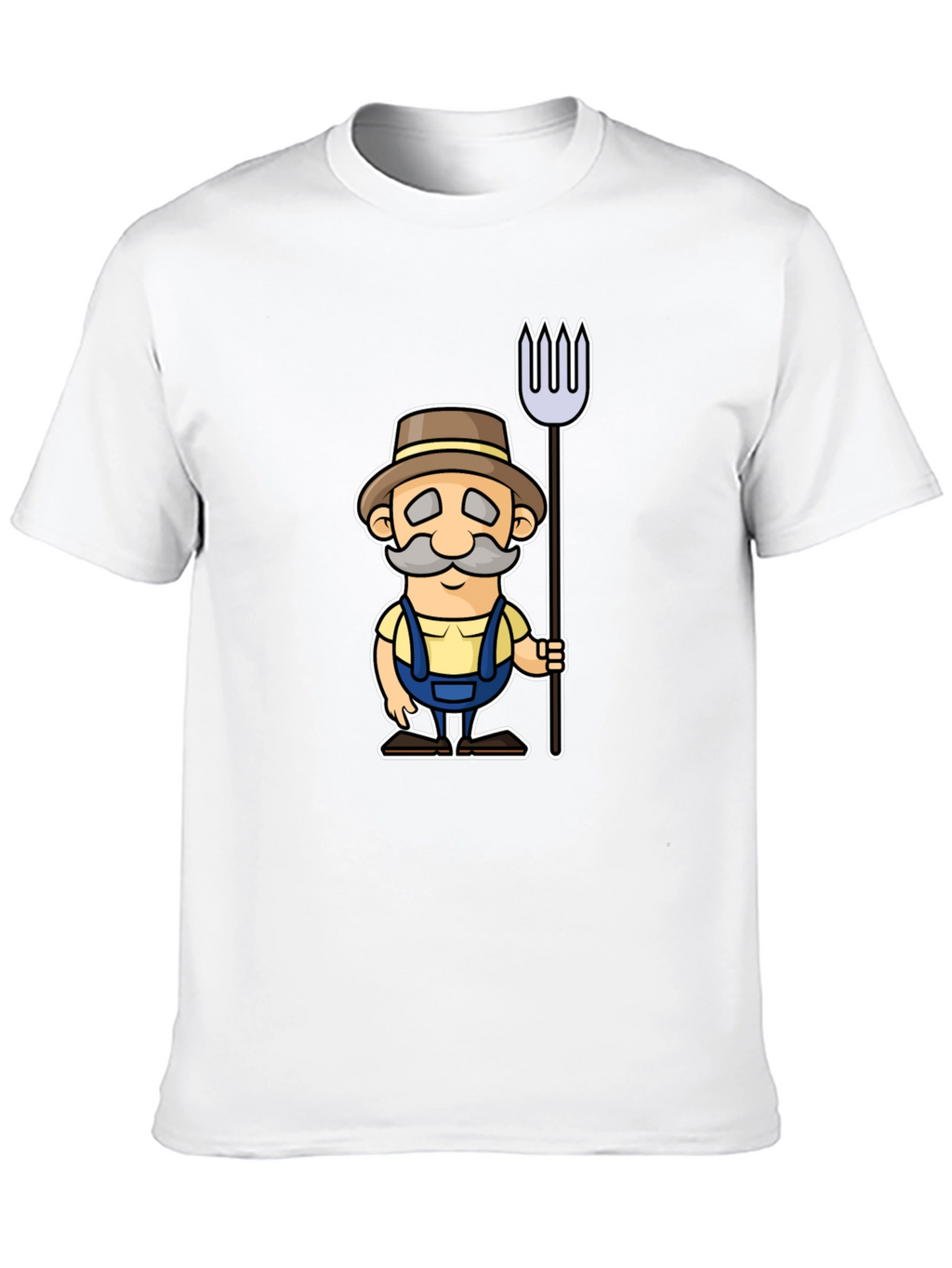 Cartoon Farmer Graphic Black T-Shirt