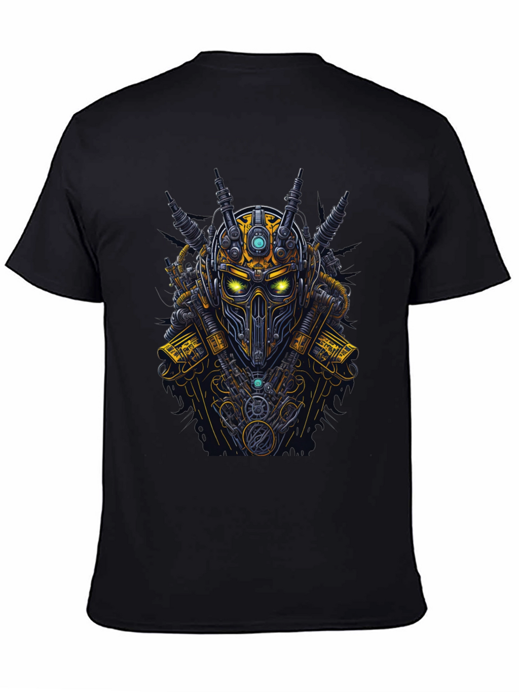 Steampunk Robot Graphic Tee - Black