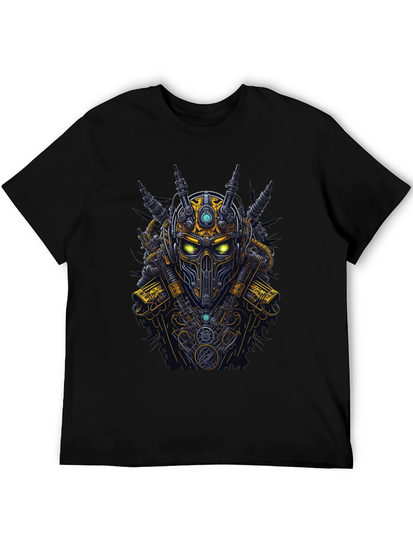 Steampunk Robot Graphic Tee - Black