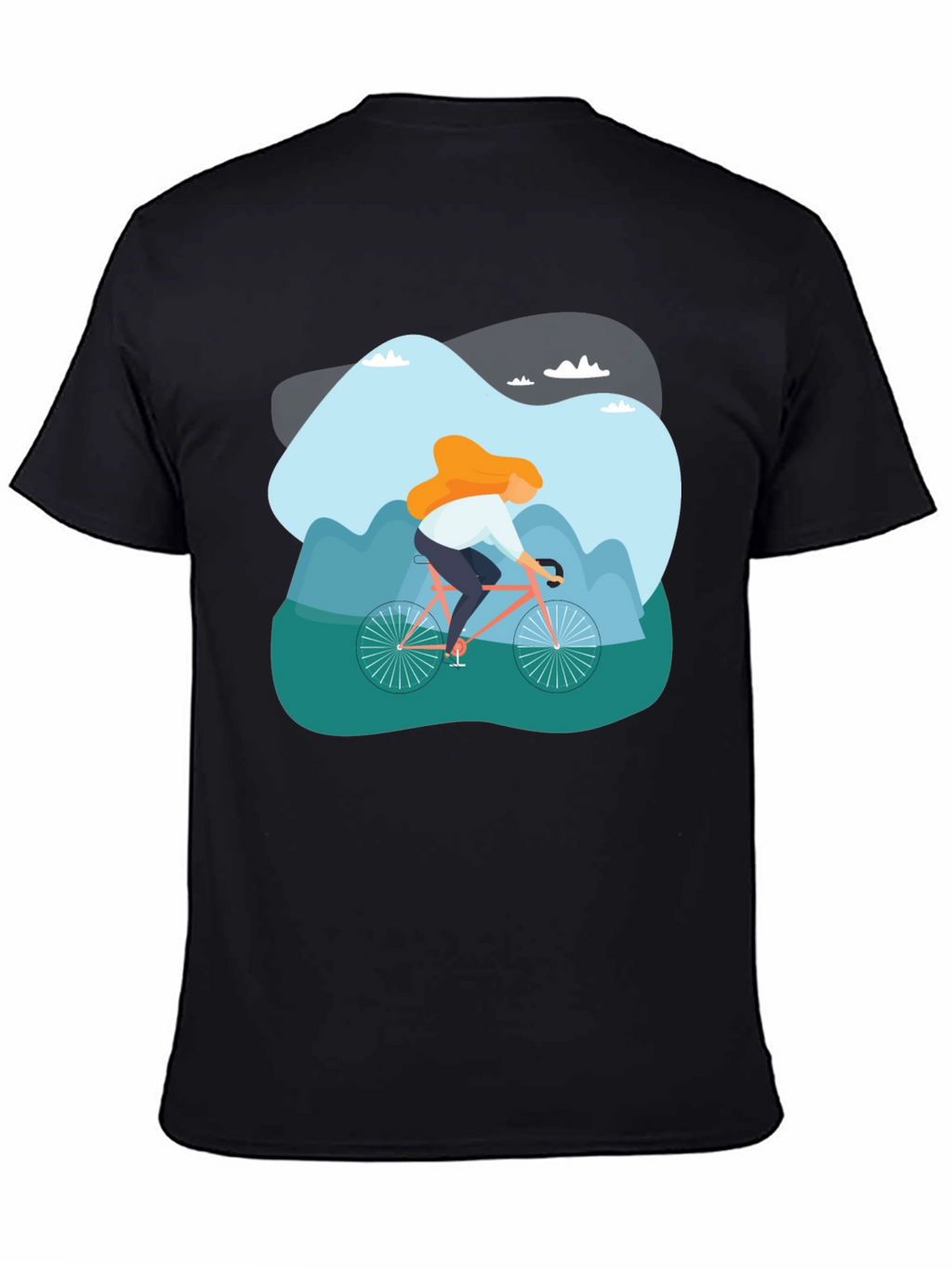 Cycling Adventure Graphic Tee - Black Cotton T-Shirt