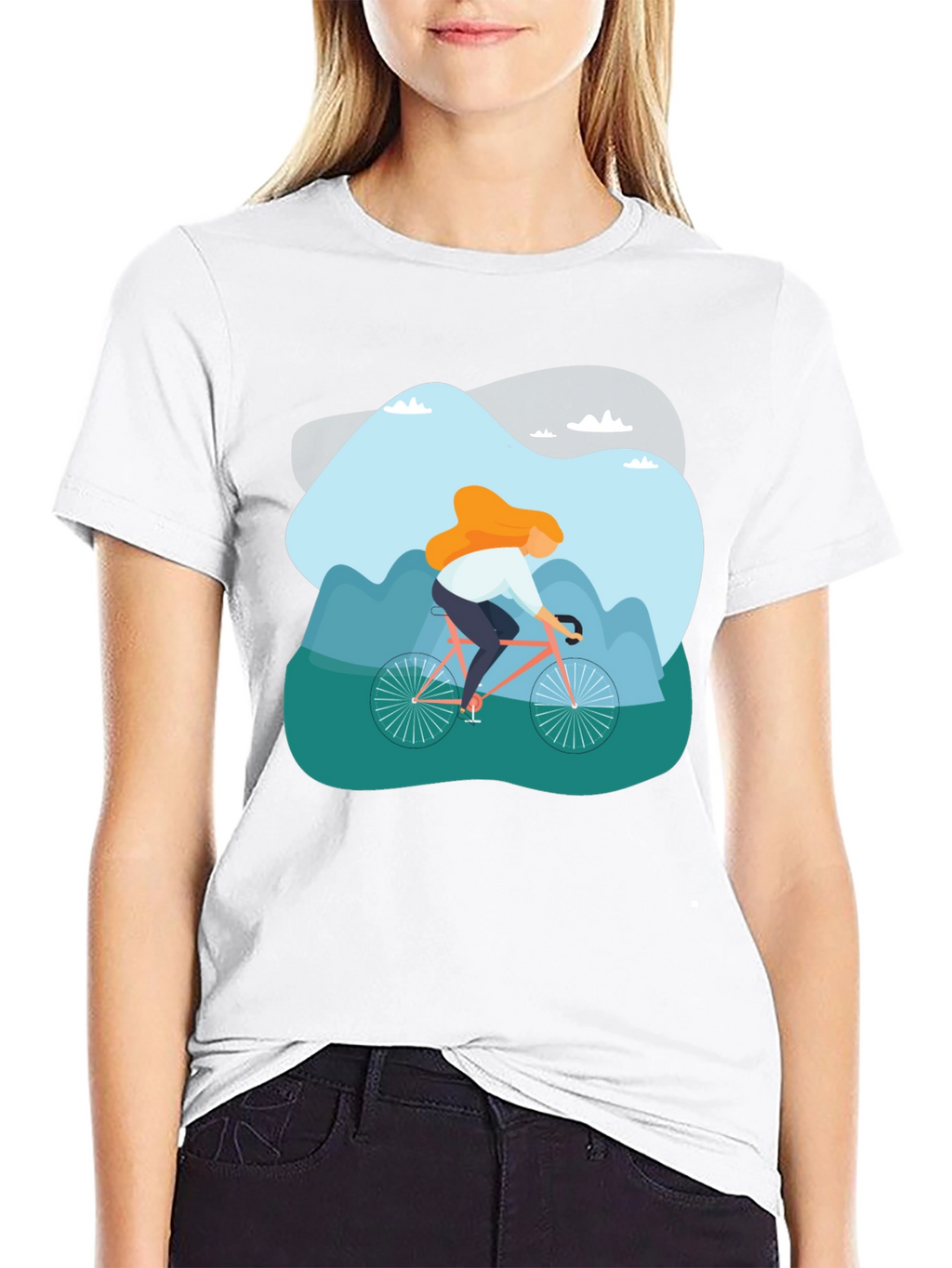 Cycling Adventure Graphic Tee - Black Cotton T-Shirt