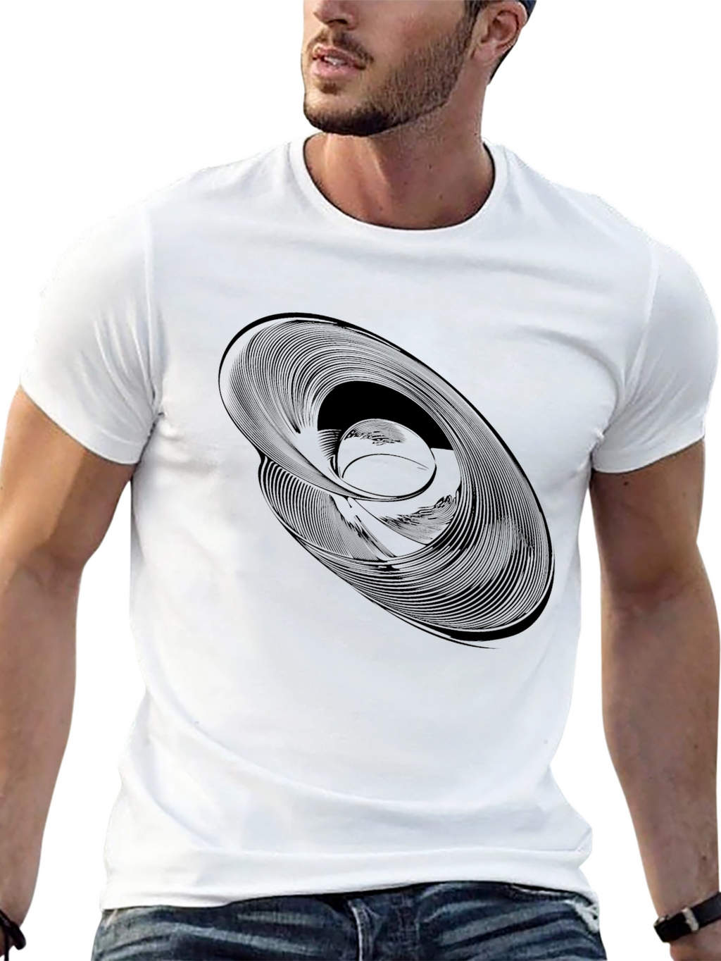 Abstract Swirl Graphic Tee - Modern Style