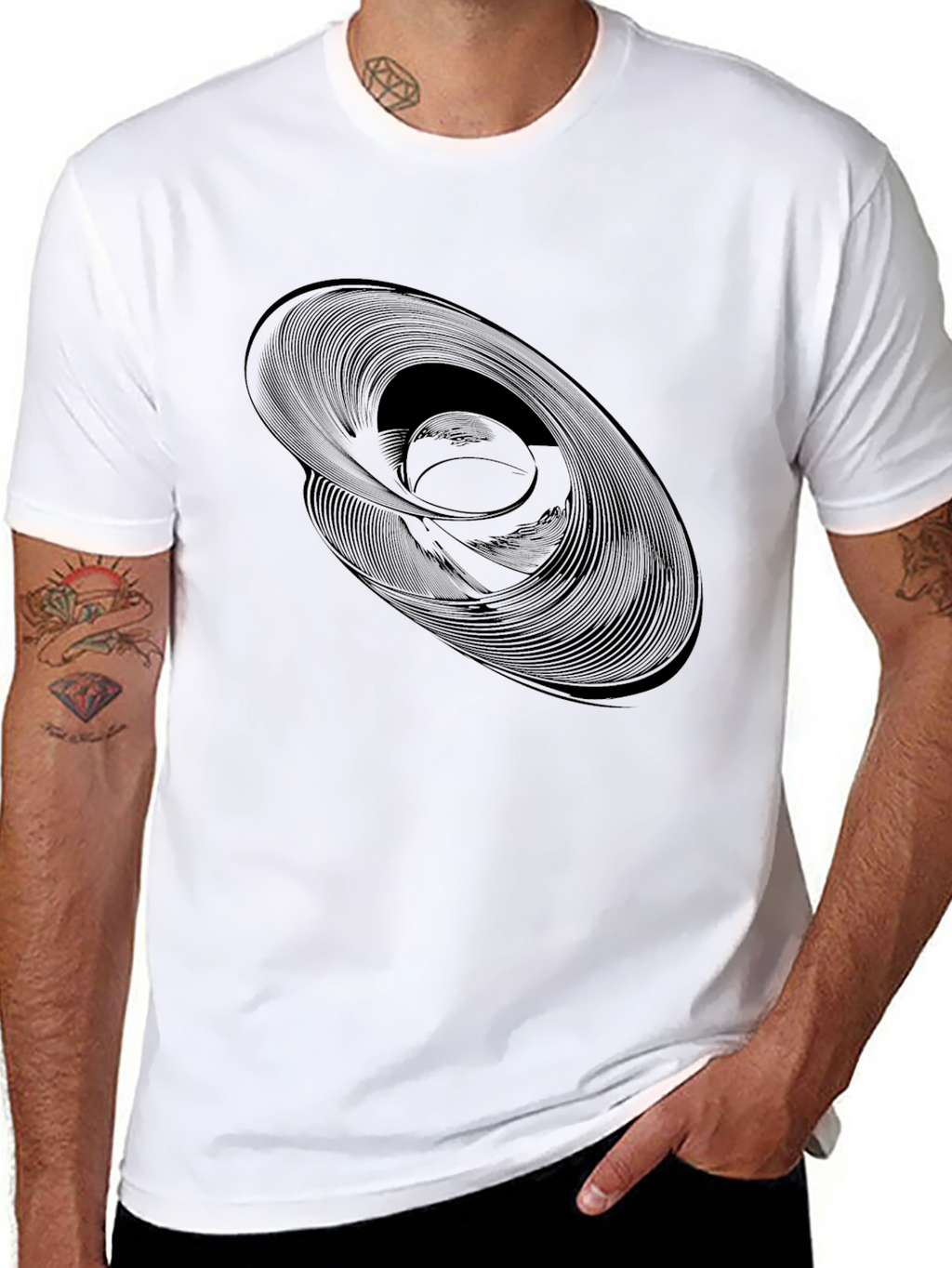 Abstract Swirl Graphic Tee - Modern Style