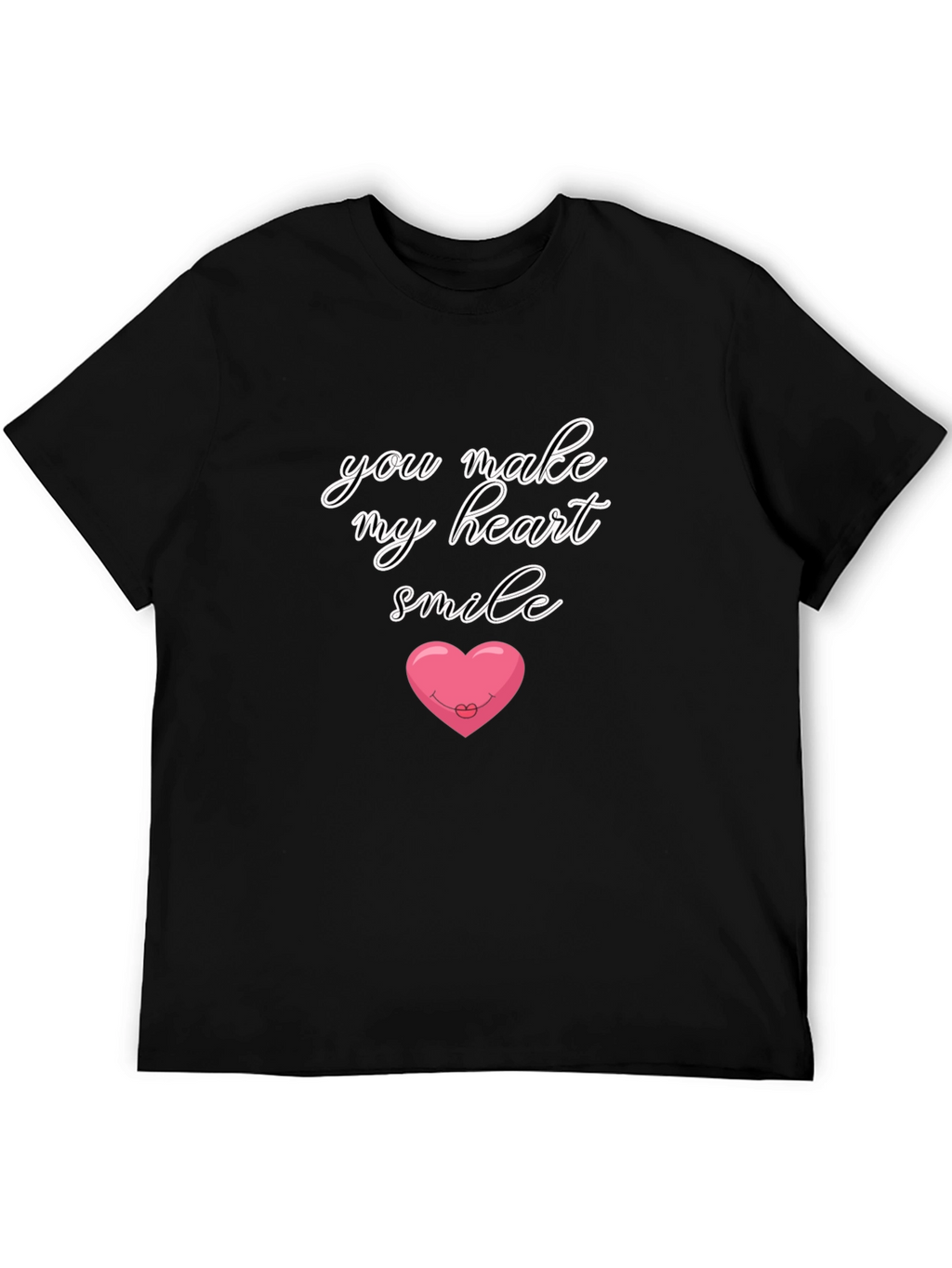 Romantic Heart Smile T-Shirt -  Mens Graphic Tee