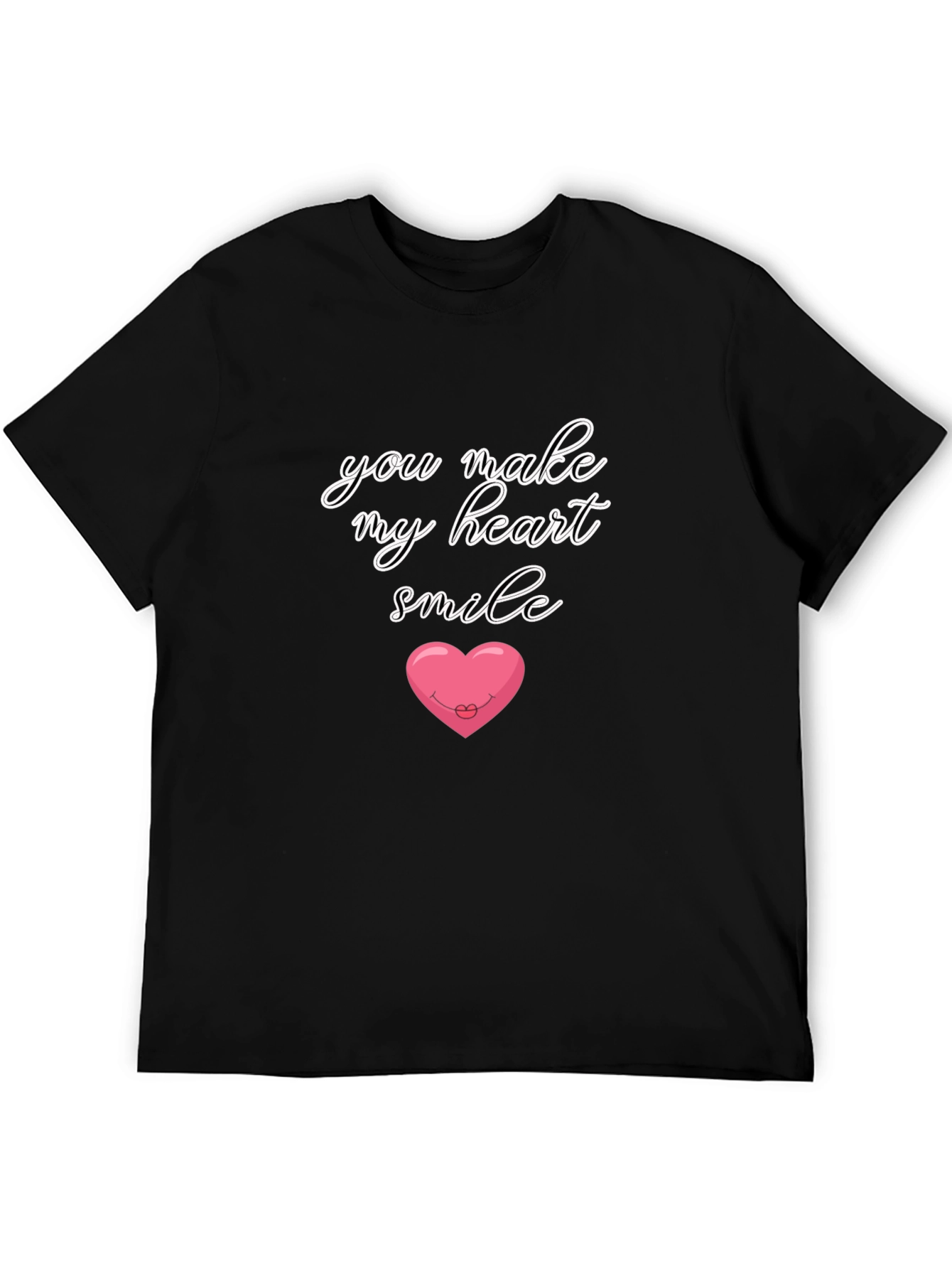 Romantic Heart Smile T-Shirt -  Mens Graphic Tee