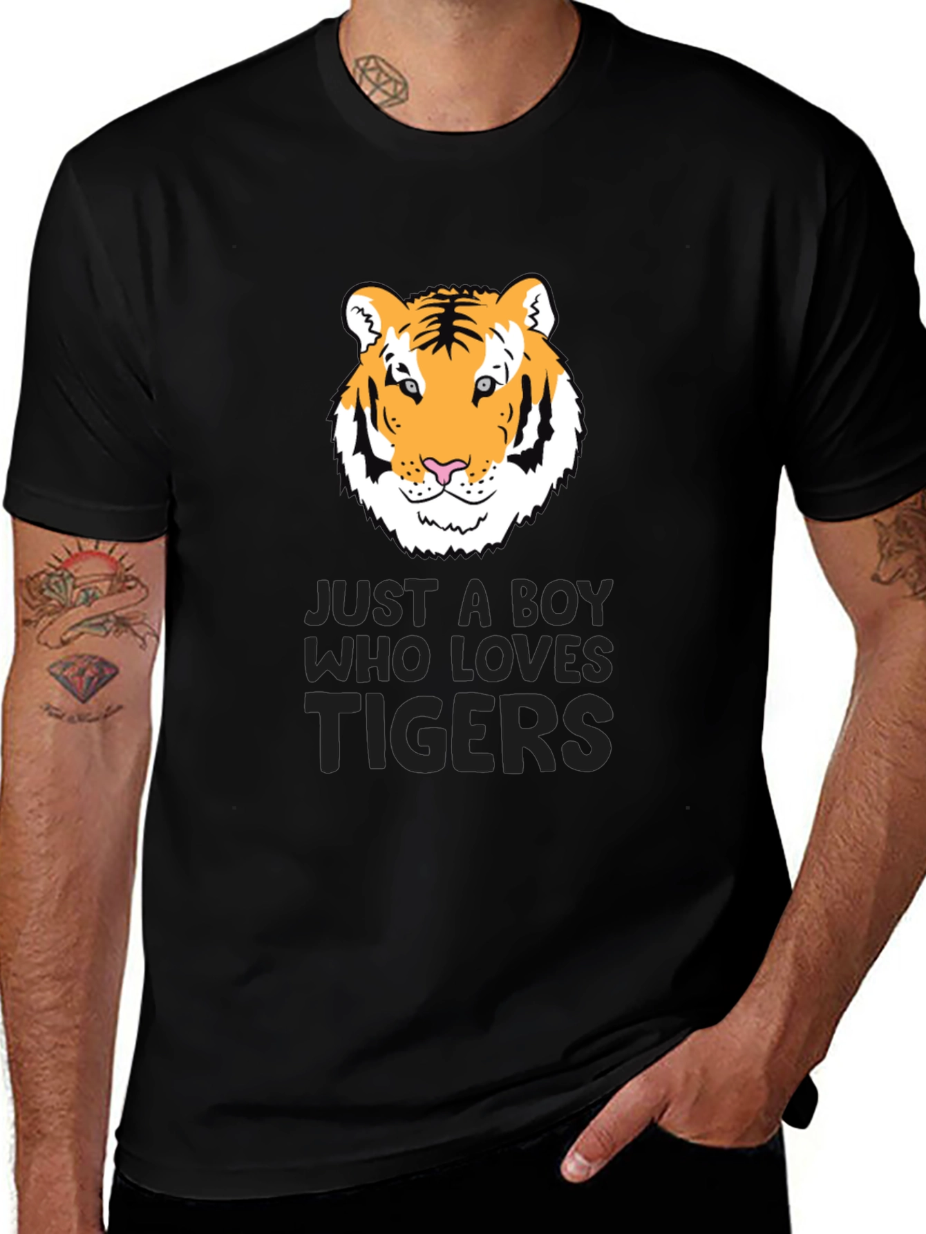 Tiger Lover Graphic Tee - Just a Boy Who Loves Tigers