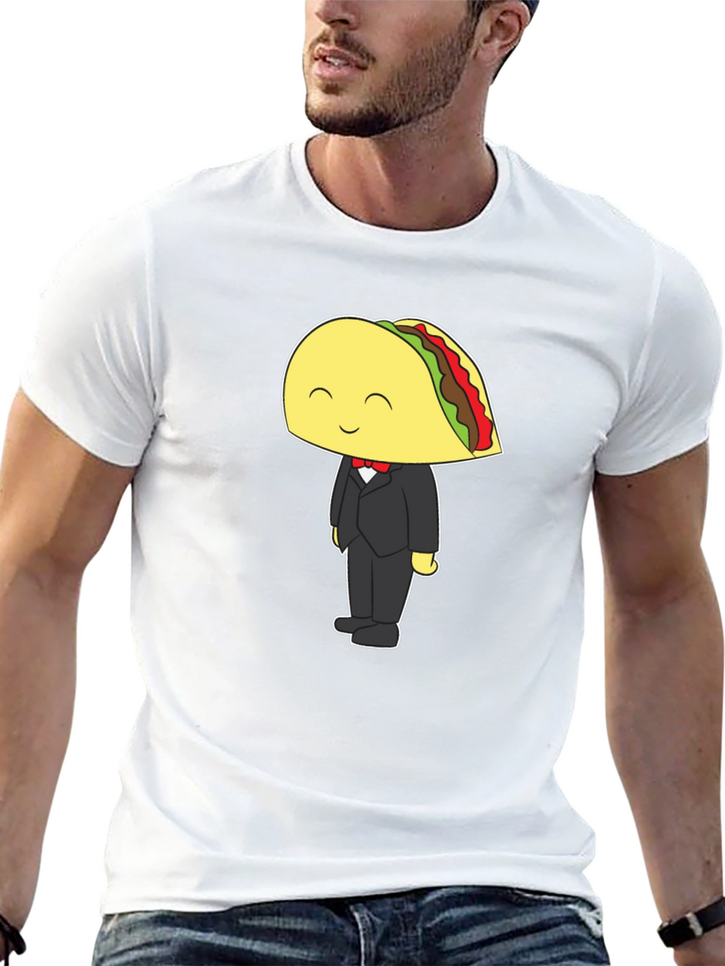 Taco Tuxedo Graphic Tee - Black Cotton T-Shirt