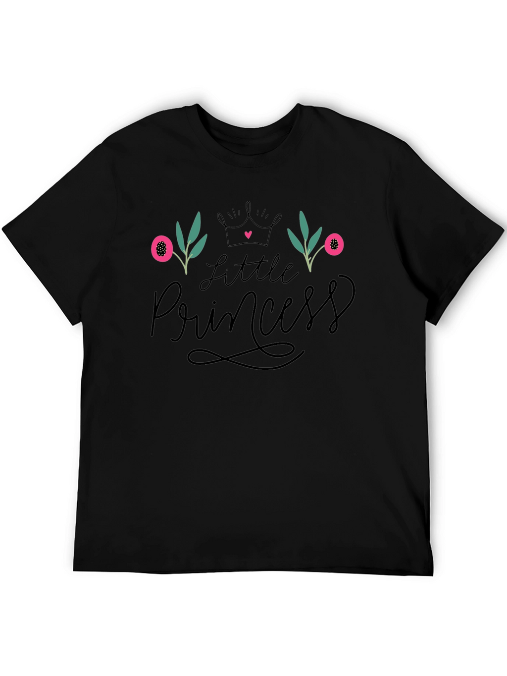 Little Princess Floral Black T-Shirt