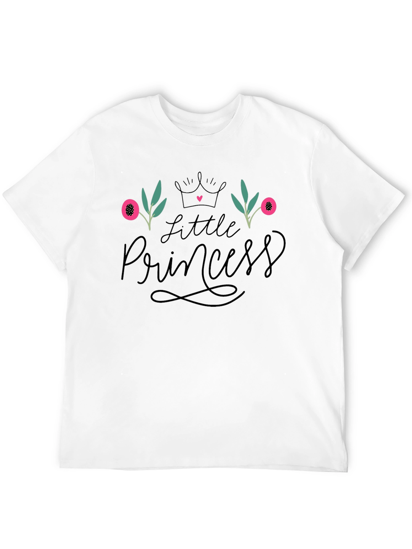 Little Princess Floral Black T-Shirt