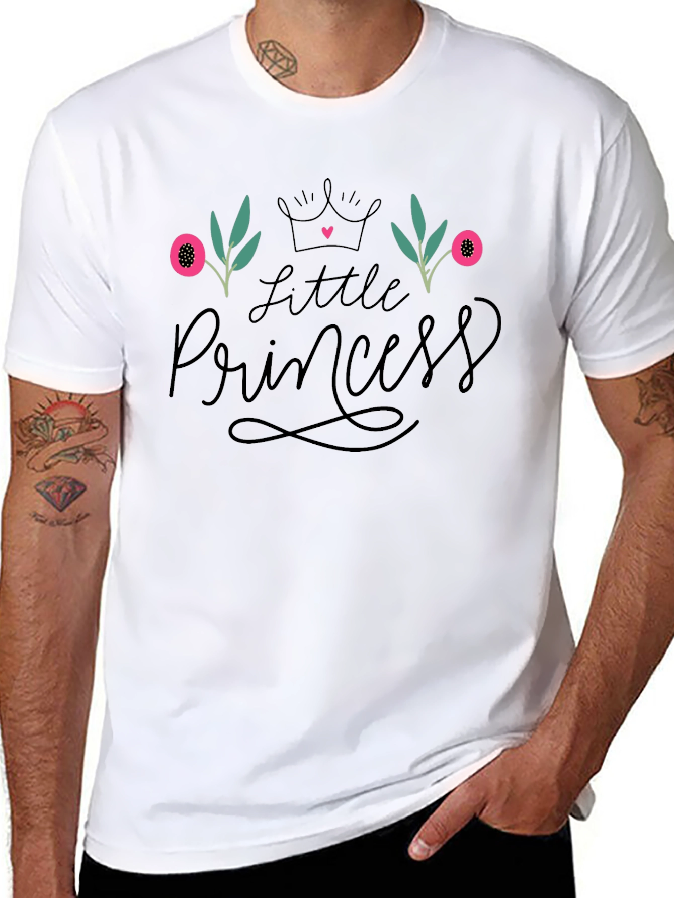 Little Princess Floral Black T-Shirt