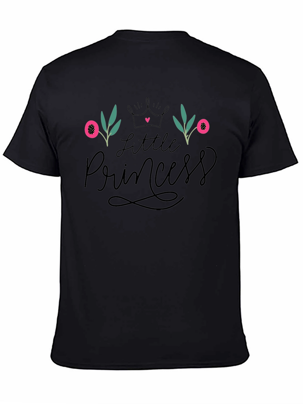 Little Princess Floral Black T-Shirt
