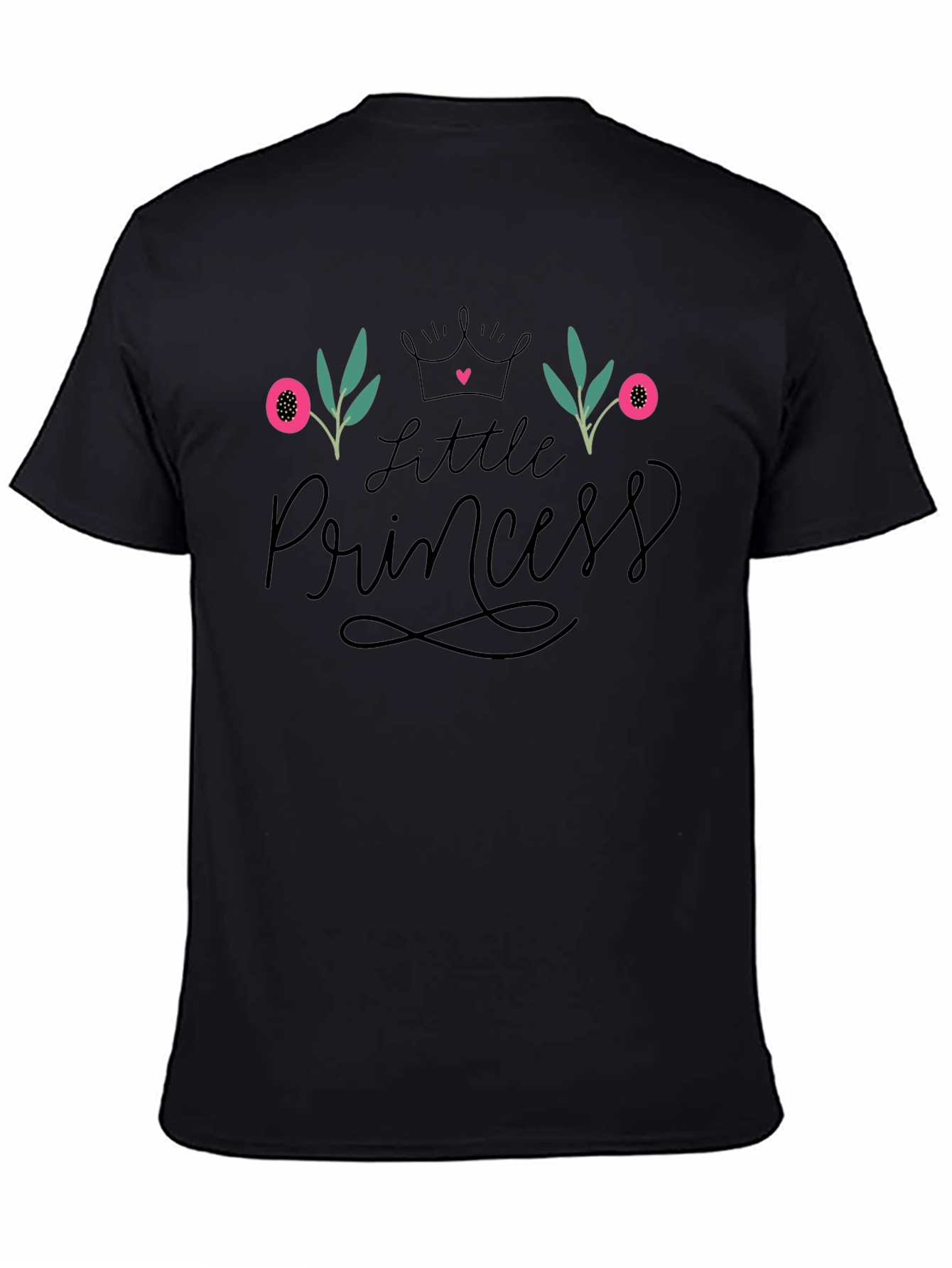 Little Princess Floral Black T-Shirt