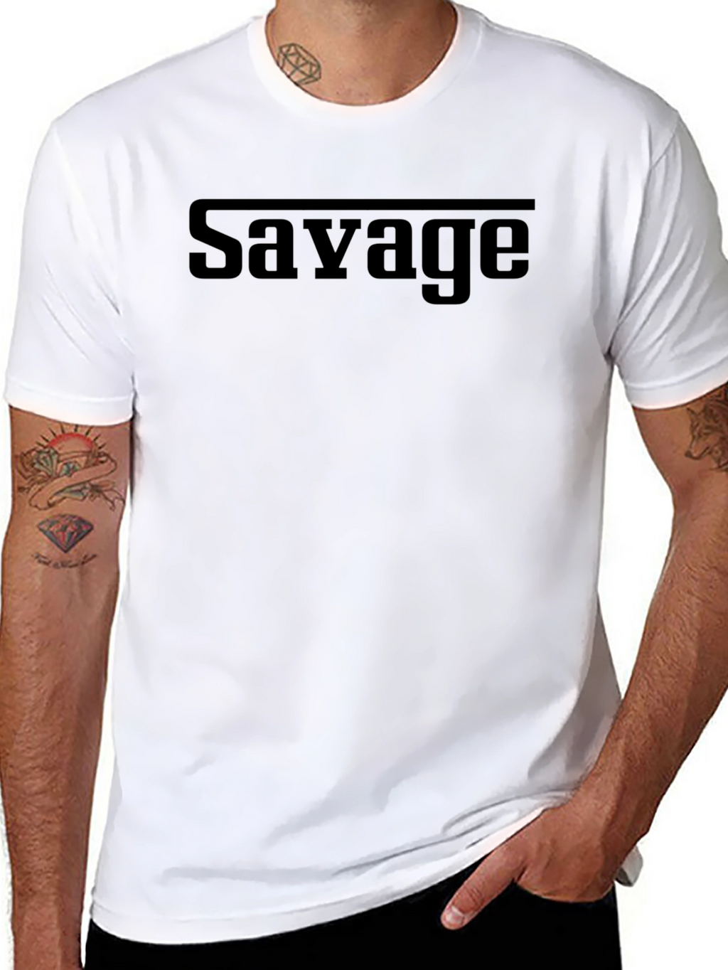Savage Graphic Tee - Black Cotton Blend T-Shirt