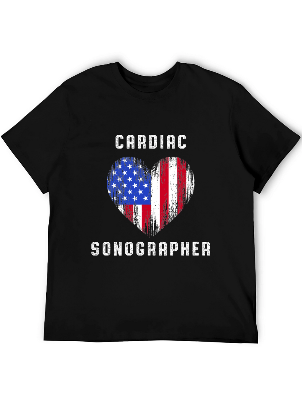 Cardiac Sonographer American Flag Heart T-Shirt