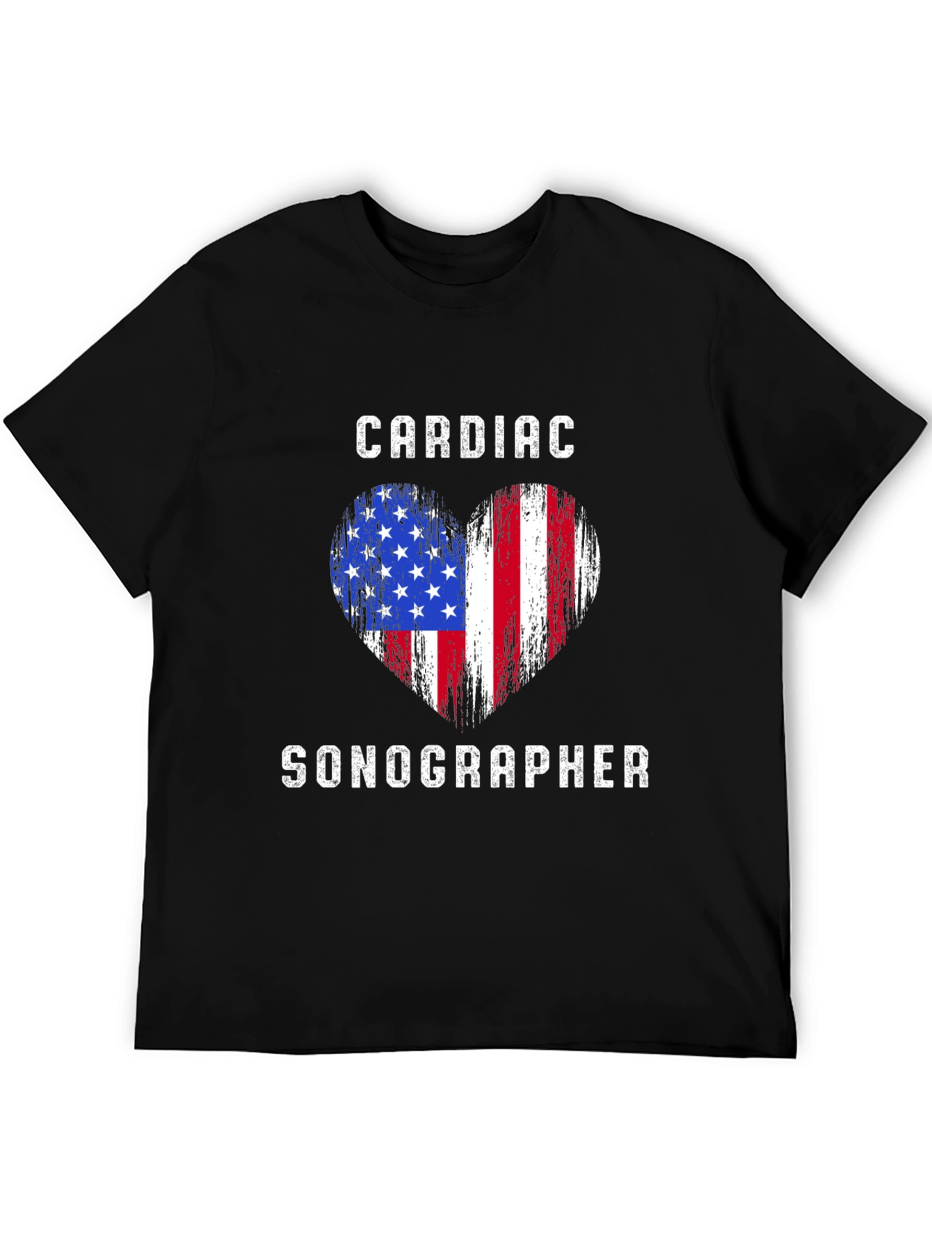 Cardiac Sonographer American Flag Heart T-Shirt