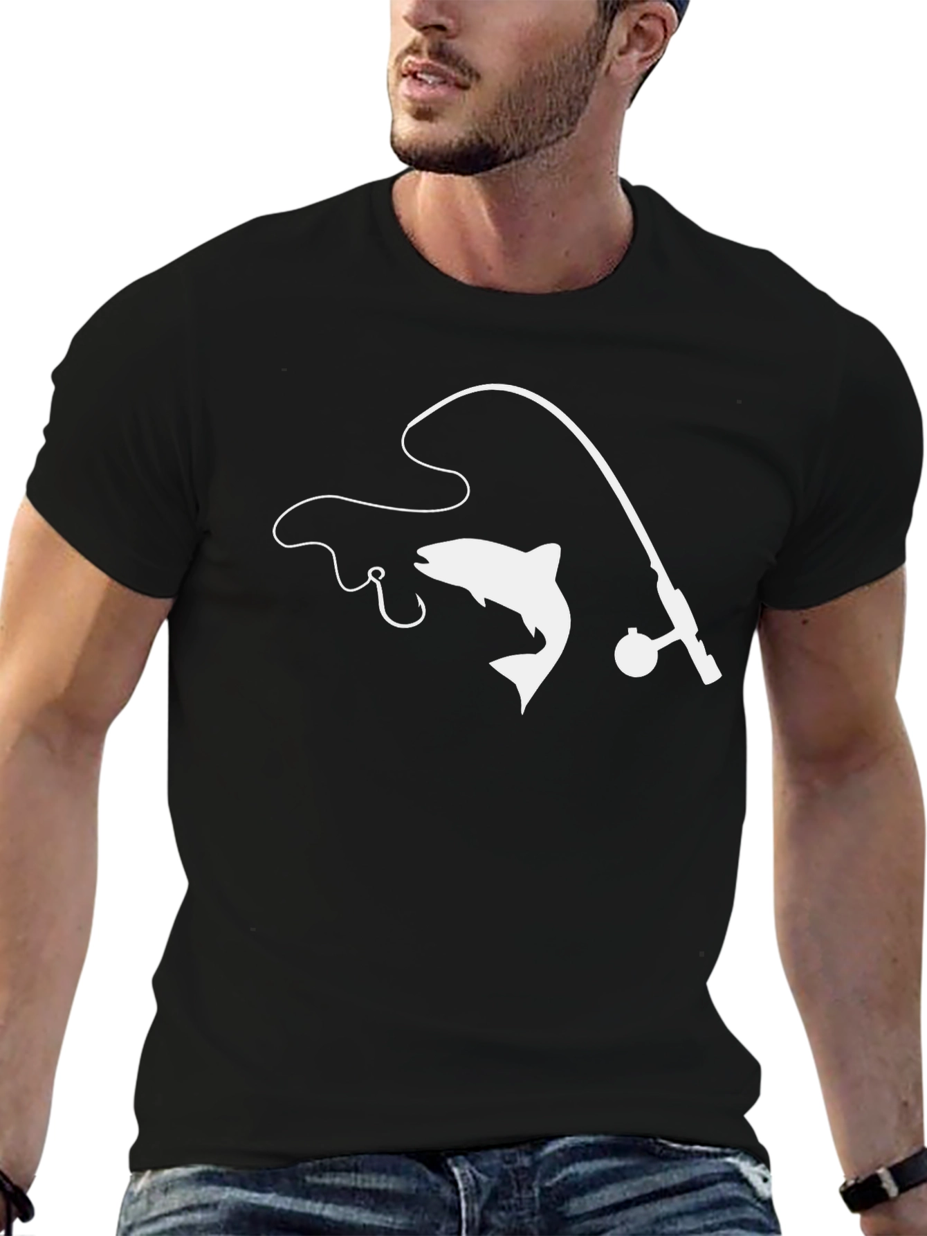 Fishing Rod & Fish Graphic Tee