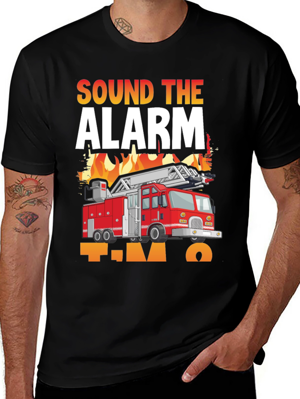 Sound The Alarm Im Two Fire Truck T-Shirt