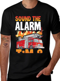 Sound The Alarm Im Two Fire Truck T-Shirt