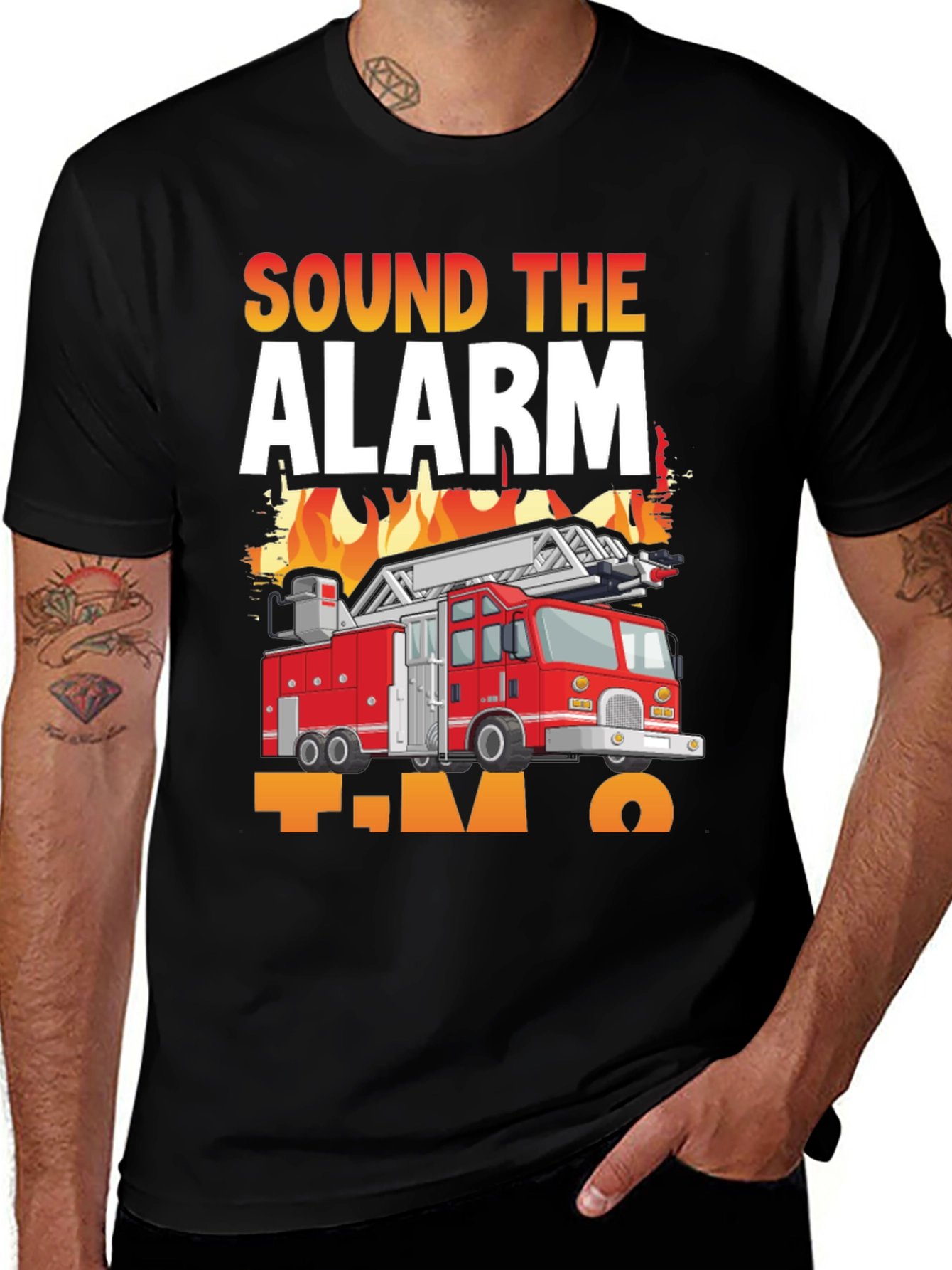 Sound The Alarm Im Two Fire Truck T-Shirt