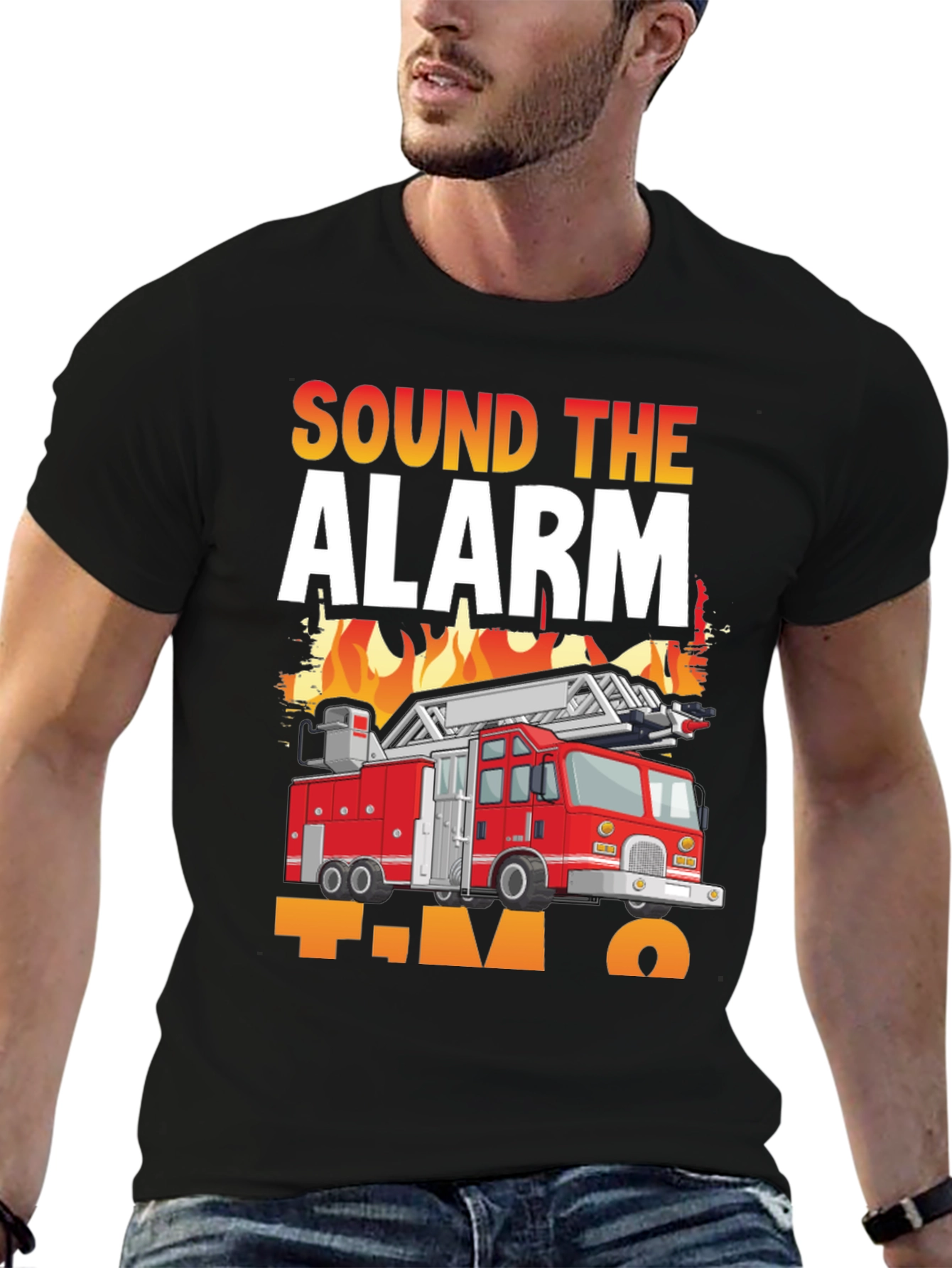 Sound The Alarm Im Two Fire Truck T-Shirt
