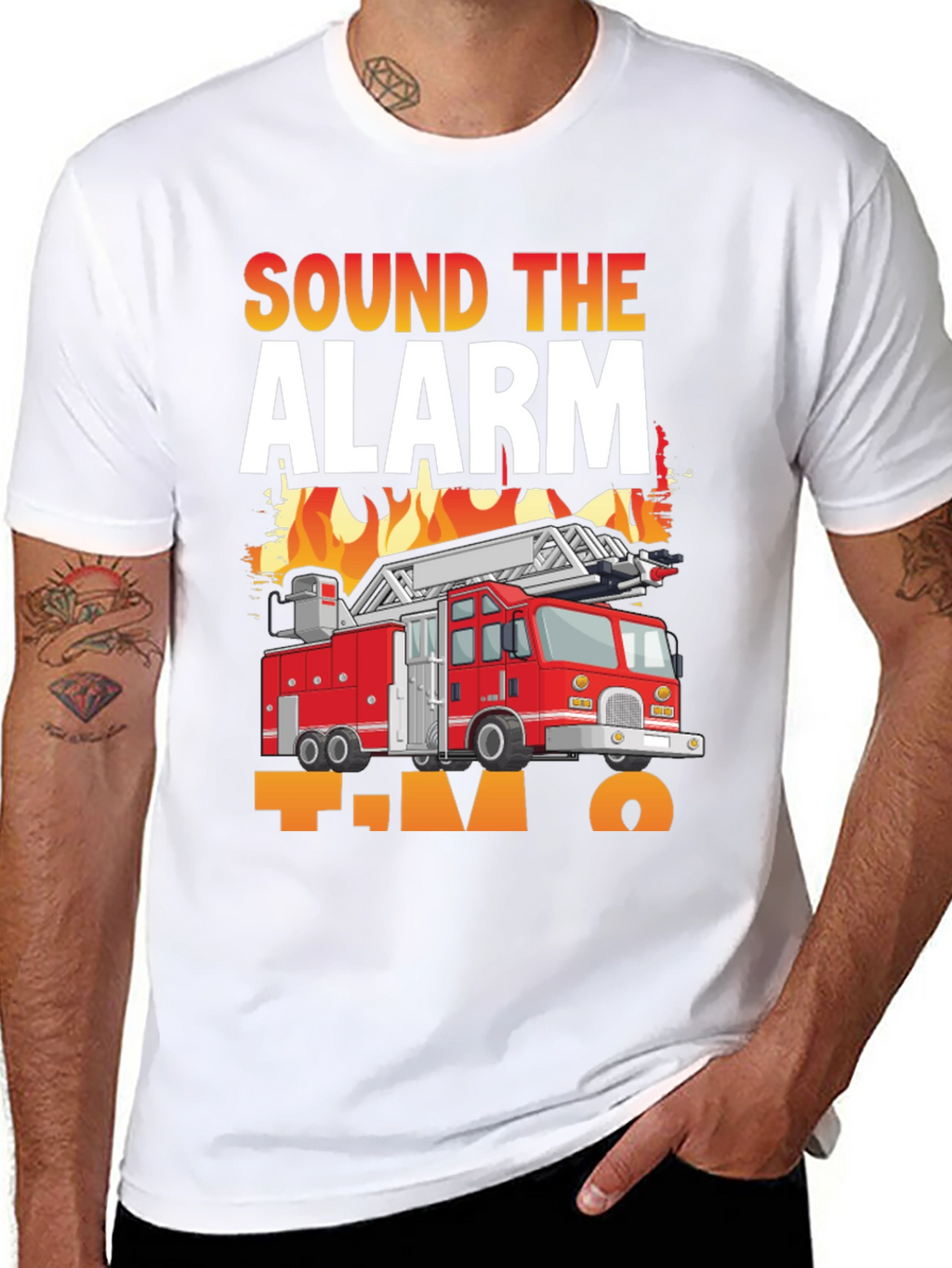 Sound The Alarm Im Two Fire Truck T-Shirt