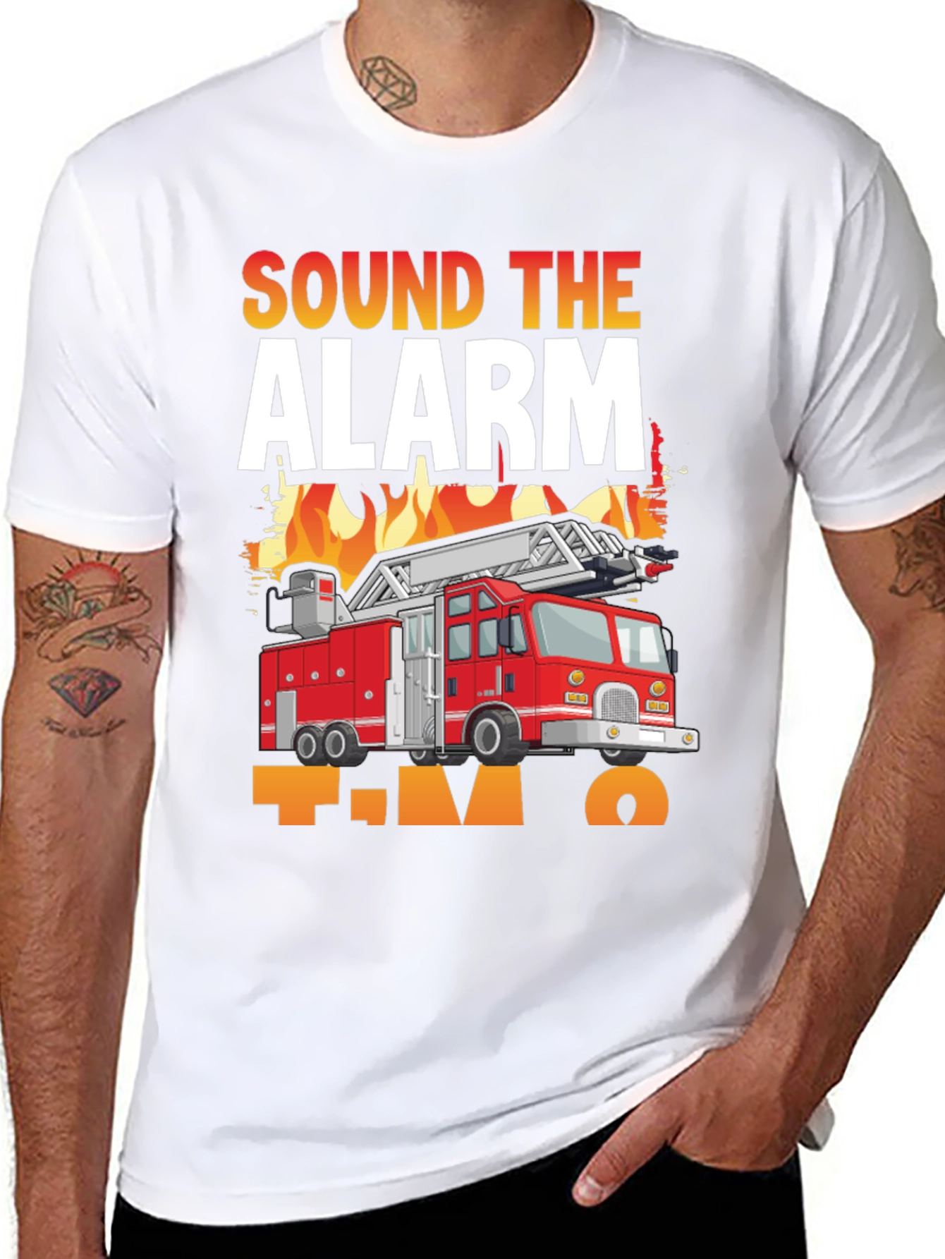 Sound The Alarm Im Two Fire Truck T-Shirt