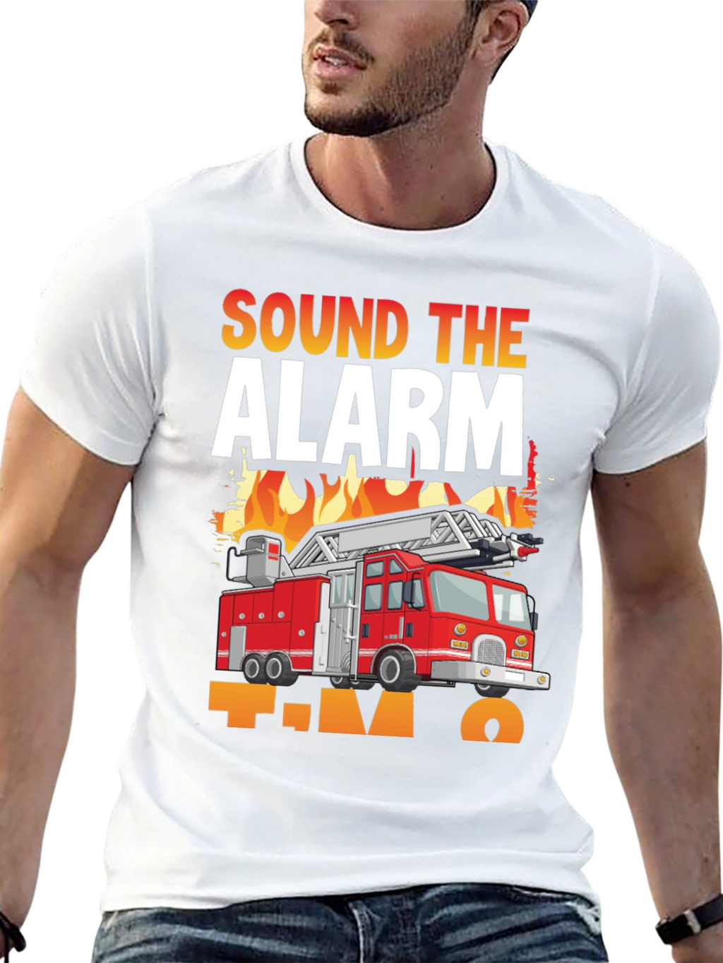 Sound The Alarm Im Two Fire Truck T-Shirt